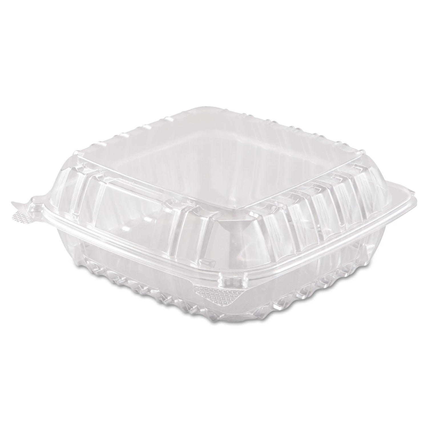 ClearSeal Hinged-Lid Plastic Containers, 8.3 x 8.3 x 3, Clear, Plastic, 250/Carton -