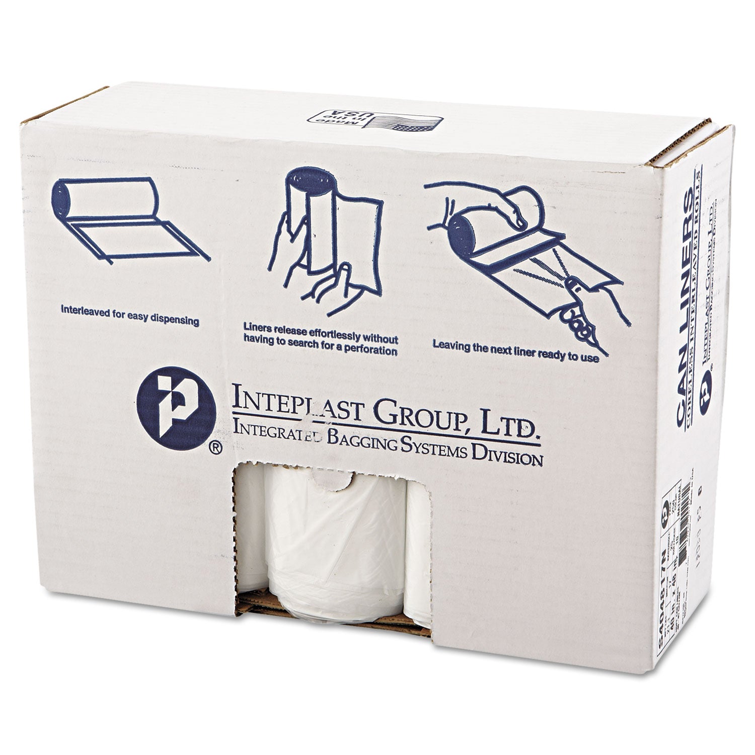 high-density-commercial-can-liners-45-gal-17-mic-40-x-48-clear-25-bags-roll-10-interleaved-rolls-carton_ibss404817n - 1