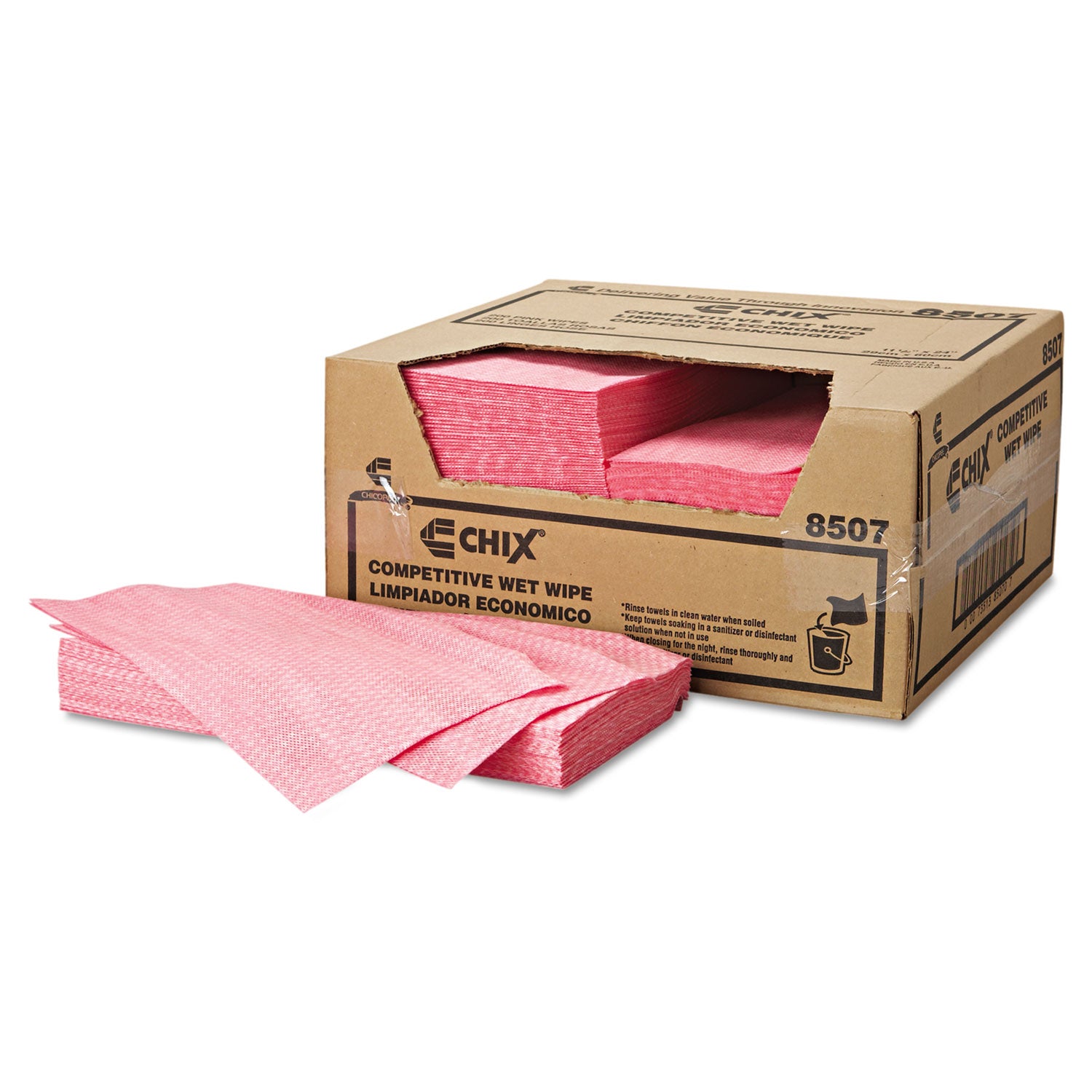 Wet Wipes, 11.5 x 24, White/Pink, 200/Carton -