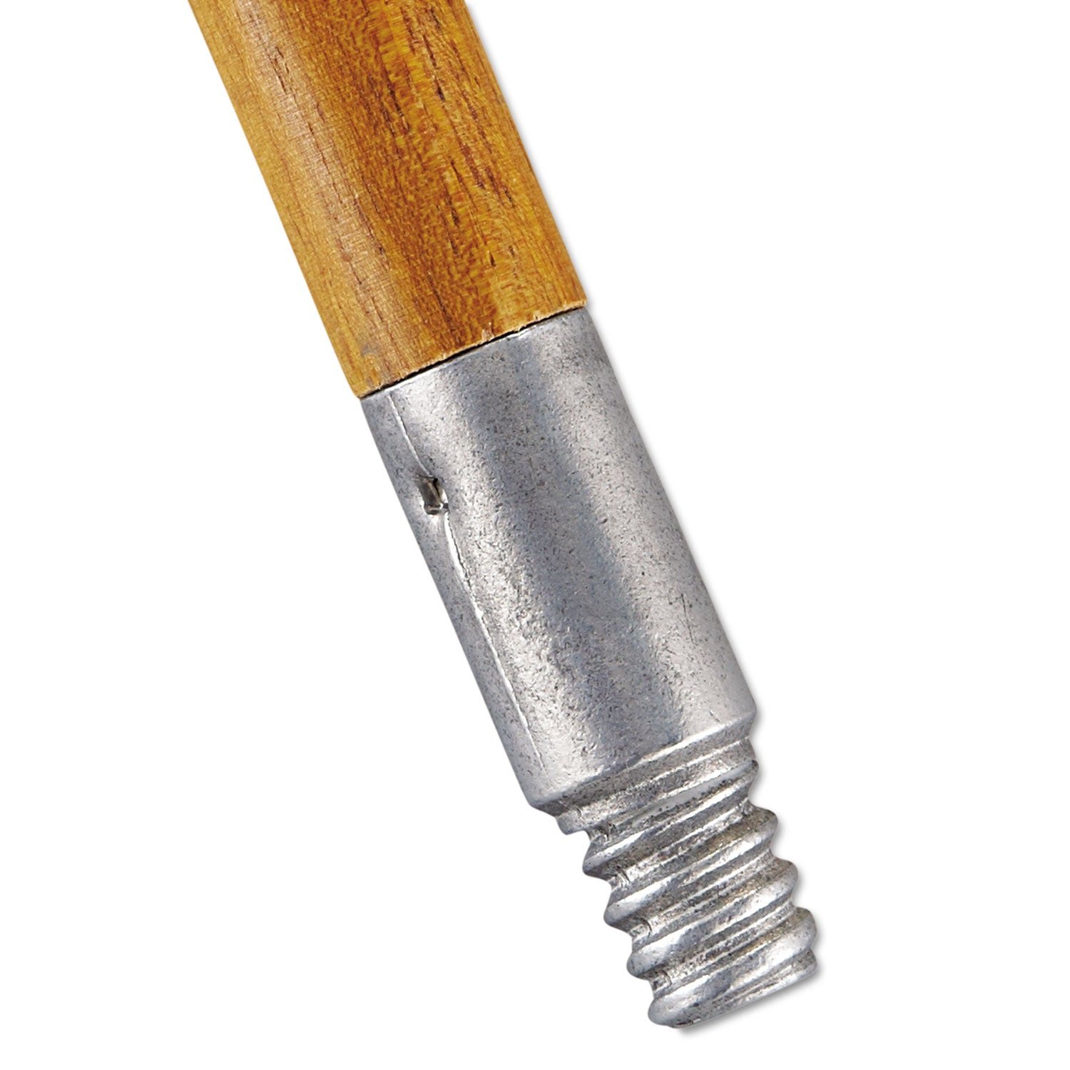 Lacquered-Wood Threaded-Tip Broom/Sweep Handle, 0.94" dia x 60", Natural -