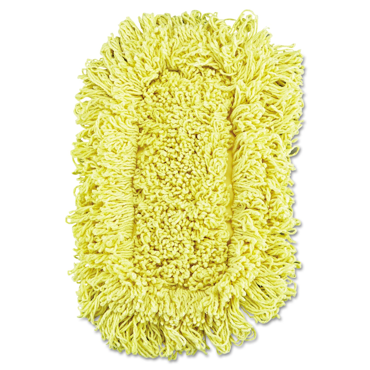 Trapper Looped-End Dust Mop Head, 12 x 5, Yellow, 12/Carton -