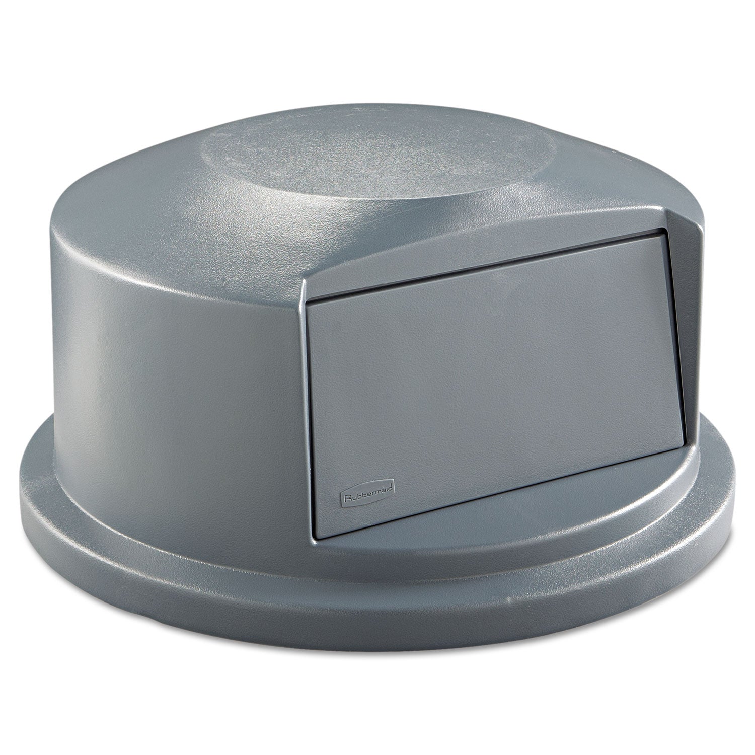 Round Brute Dome Top Receptacle, Push Door, 24 13/16 x 12 5/8, Gray - 1