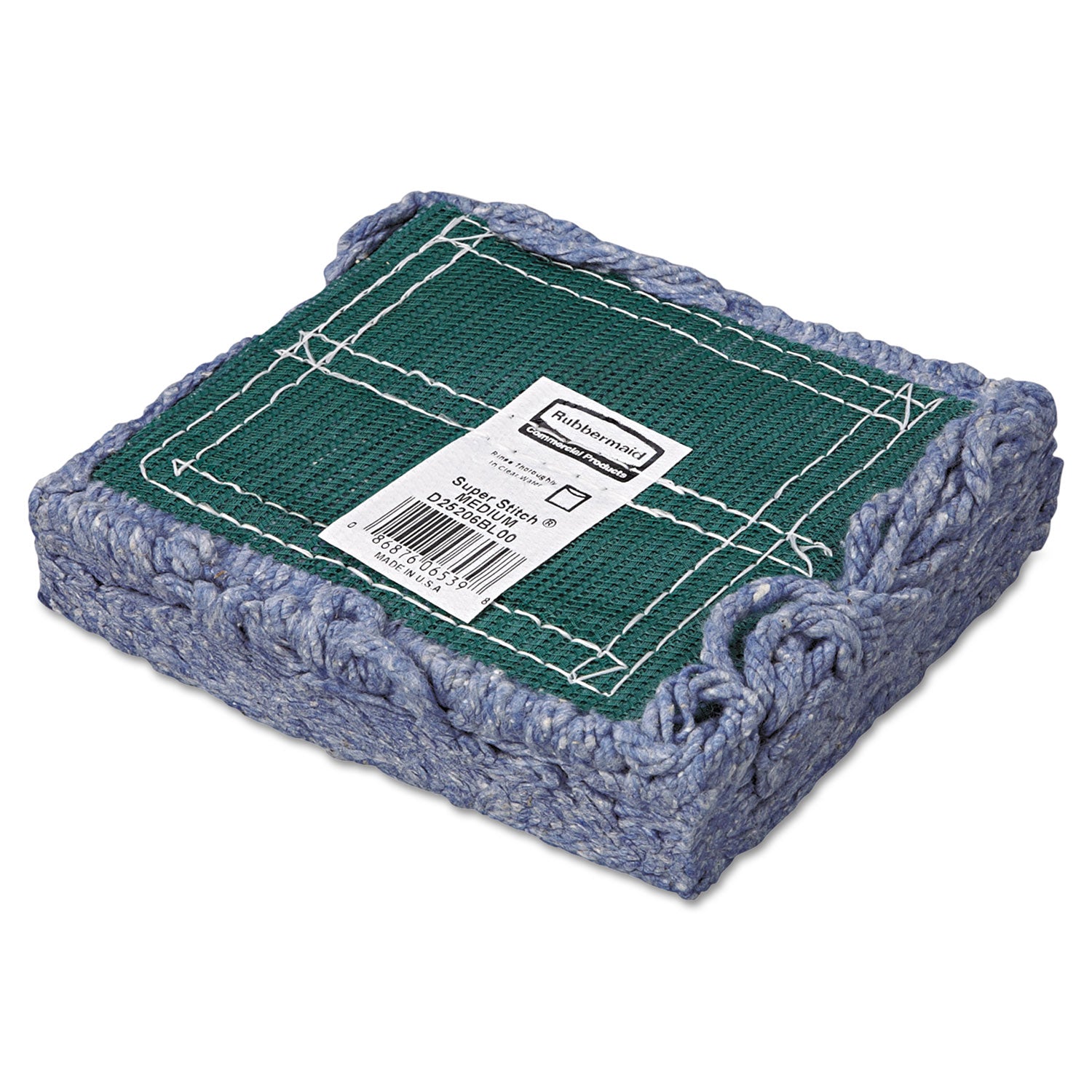 Super Stitch Blend Mop Head, Medium, Cotton/Synthetic, Blue, 6/Carton -