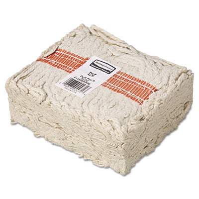 Premium Cut-End Cotton Wet Mop Head, 24 oz, White, 1" White Band, 12/Carton -