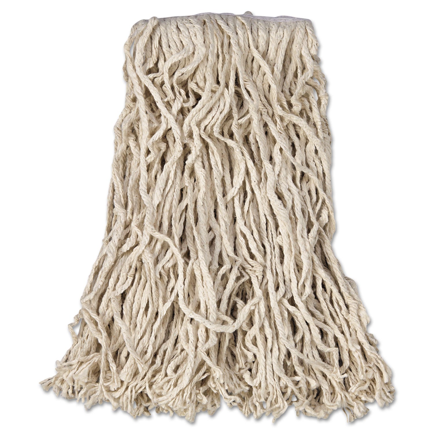 Economy Cut-End Cotton Wet Mop Head, 16oz, 1" Band, White, 12/Carton -