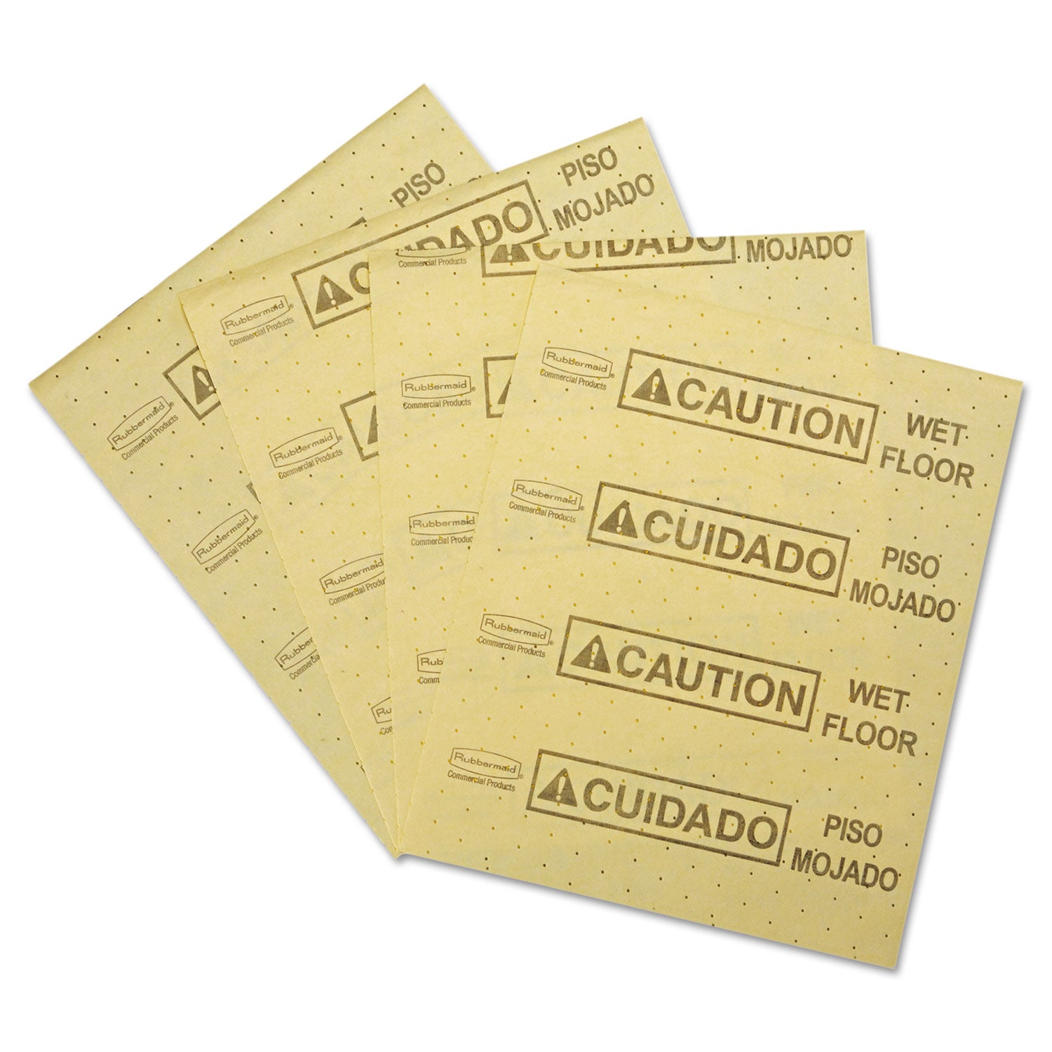 Over-the-Spill Pad, Caution Wet Floor, 16 oz, 16.5 x 20, 22 Sheets/Pad - 2