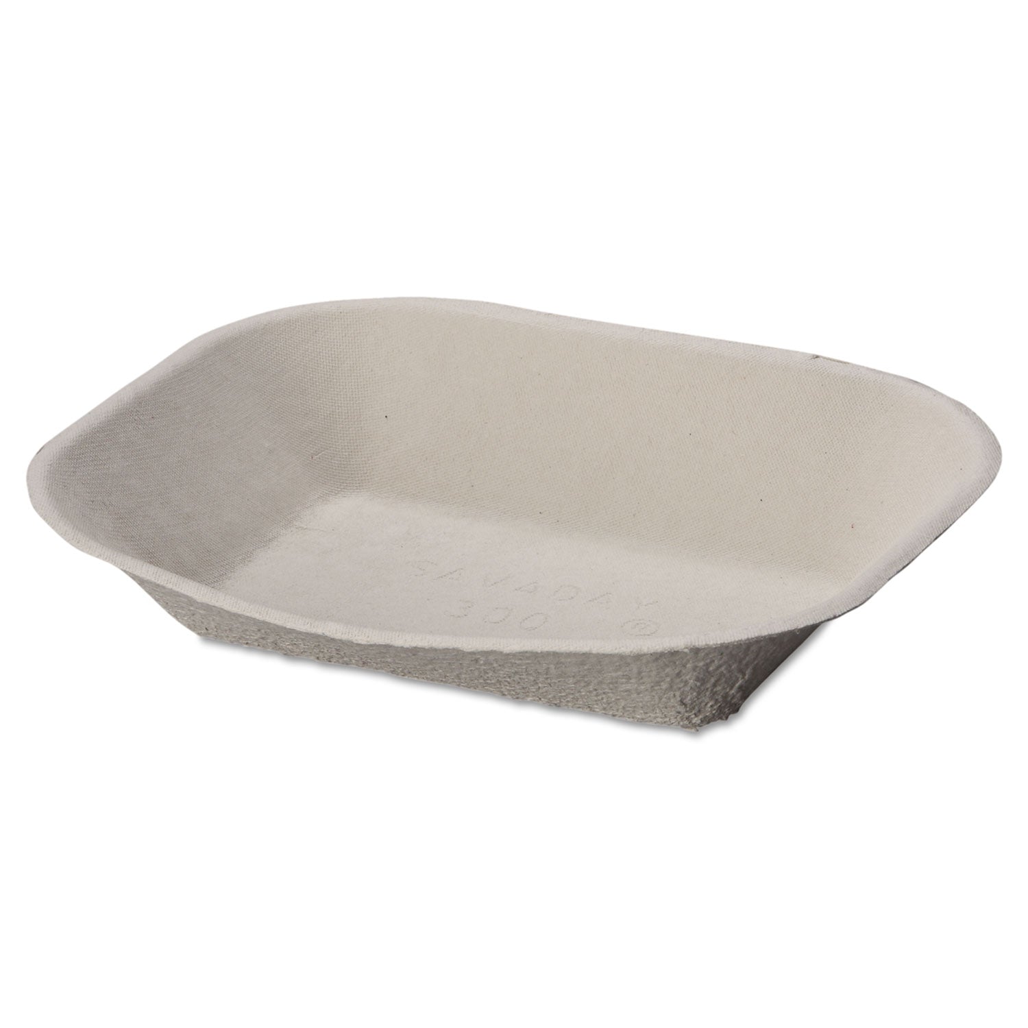 Savaday Molded Fiber Food Tray, 1-Compartment, 7 x 9, Beige, Paper, 250/Bag, 500/Carton -