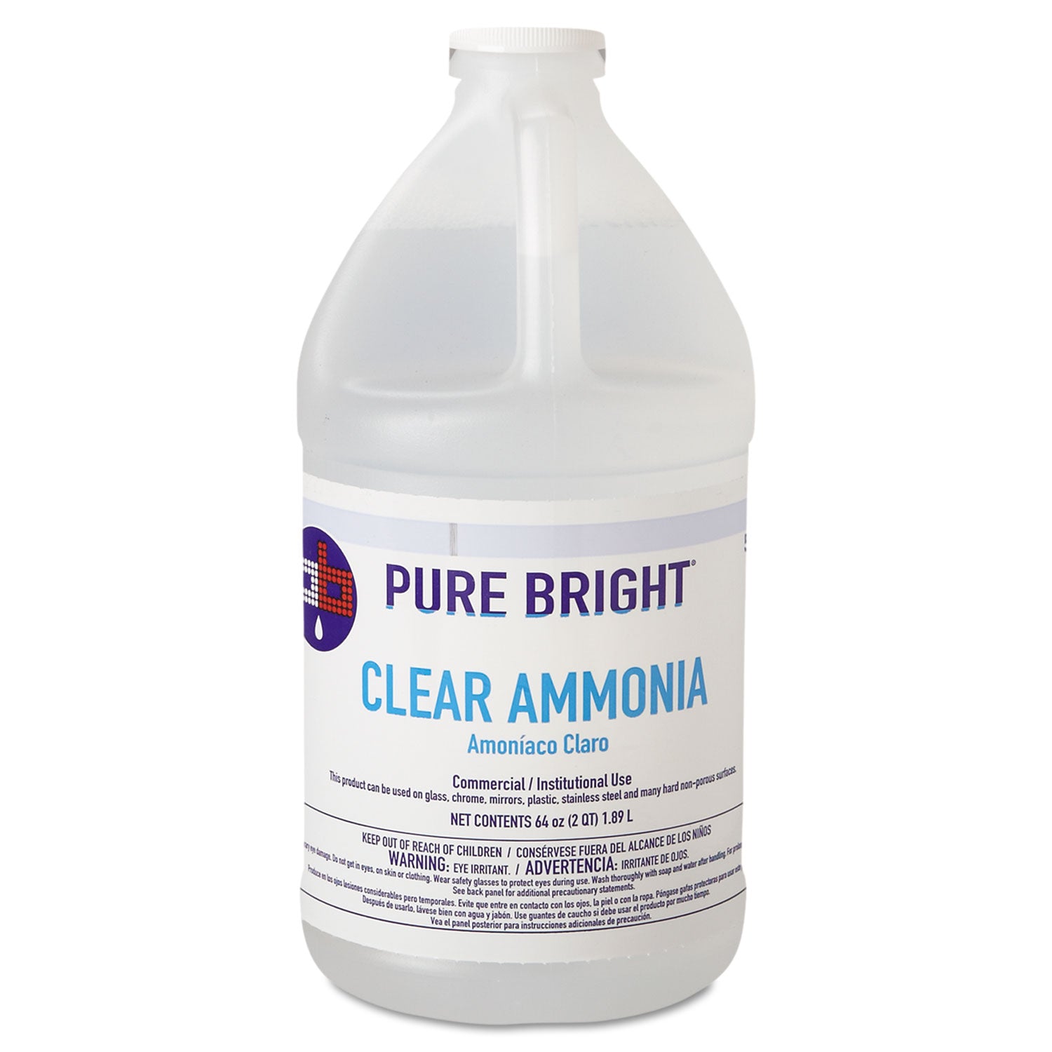 Clear Ammonia, 64 oz Bottle, 8/Carton -