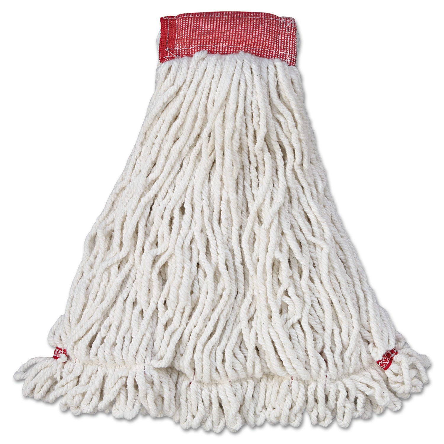 Web Foot Wet Mop Head, Shrinkless, Cotton/Synthetic, White, Large, 6/Carton -