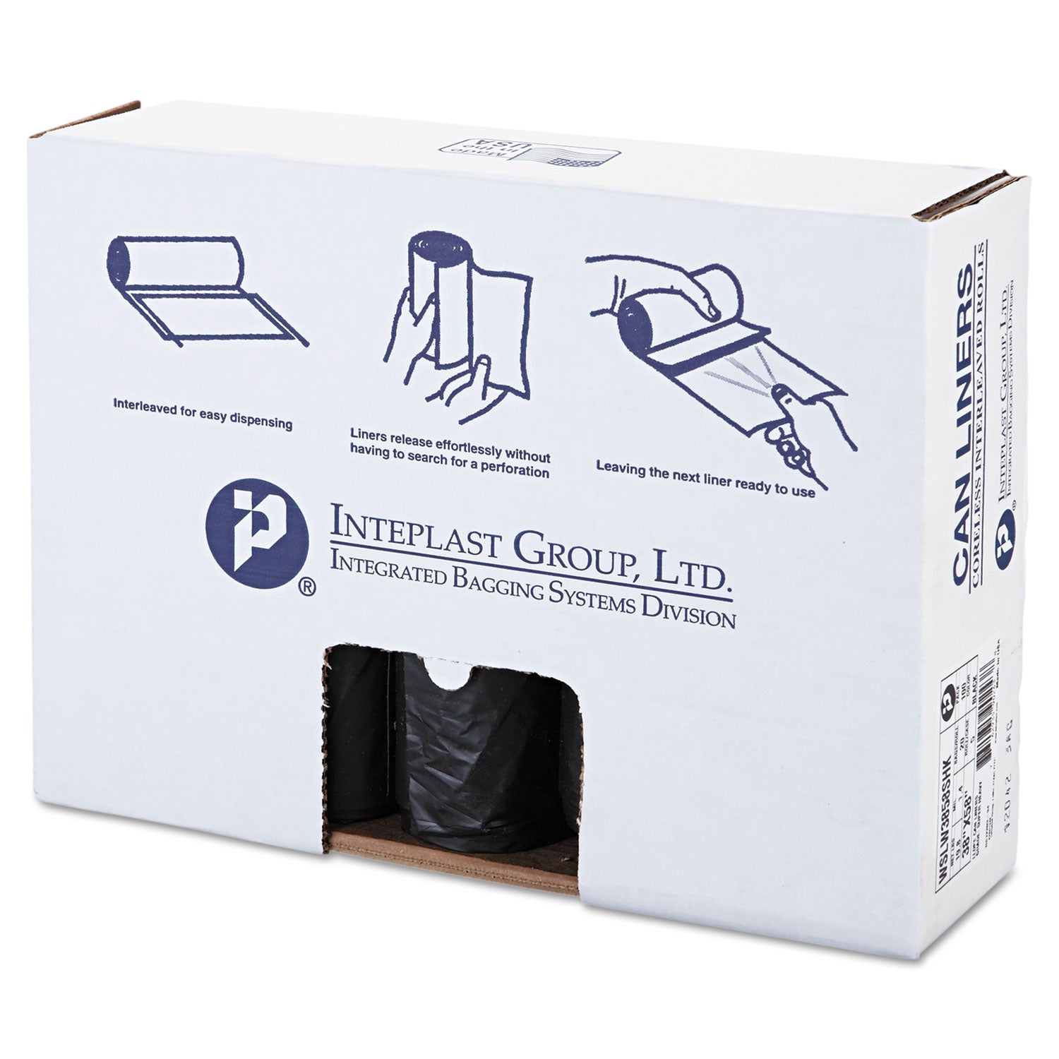 low-density-commercial-can-liners-coreless-interleaved-roll-60-gal-14-mil-38-x-58-black-20-bags-roll-5-rolls-carton_ibsslw3858shk - 1