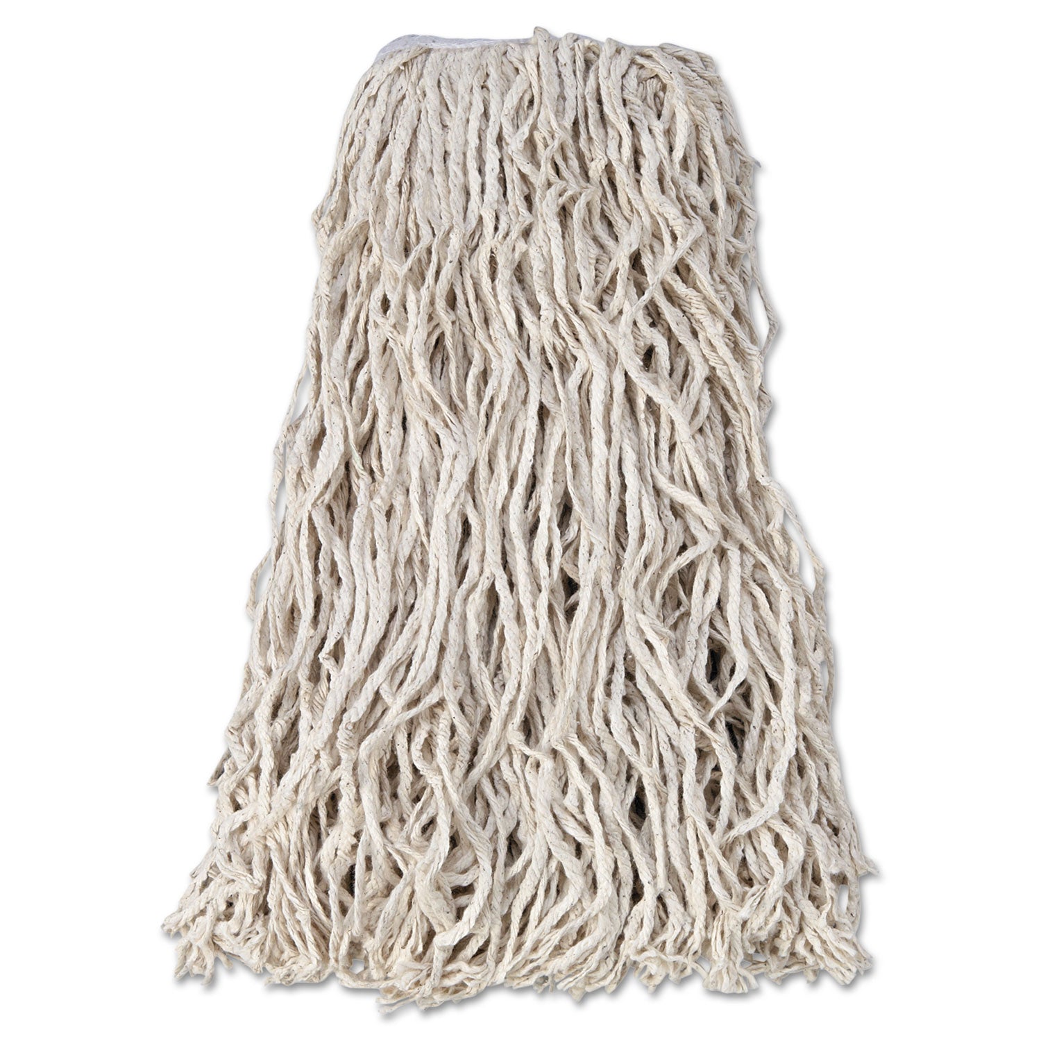 Economy Cut-End Cotton Wet Mop Head, 24oz, 1" Band, White, 12/Carton -