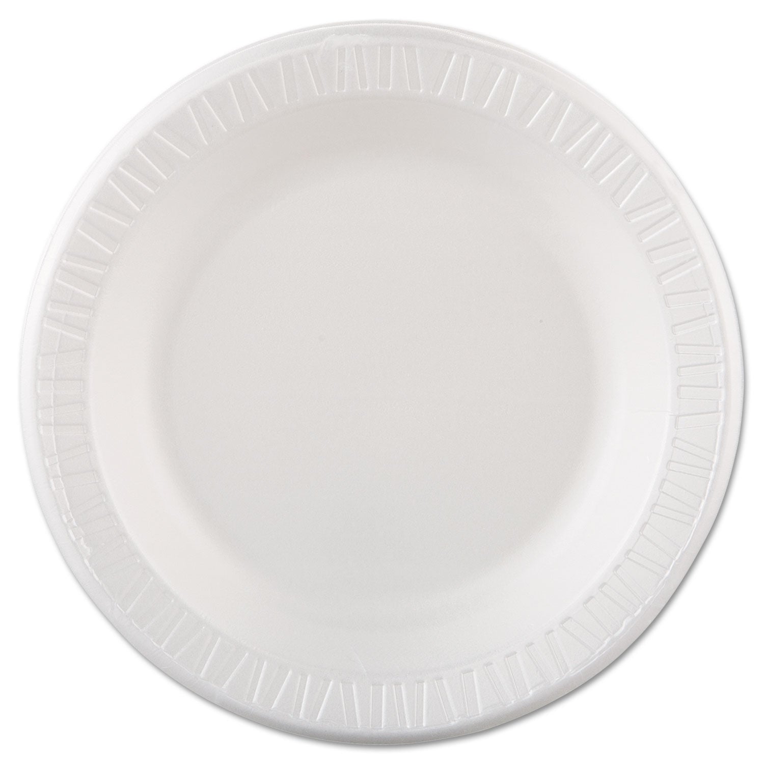 Quiet Classic Laminated Foam Dinnerware, Plate, 10.25" dia, White, 125/Pack, 4 Packs/Carton -