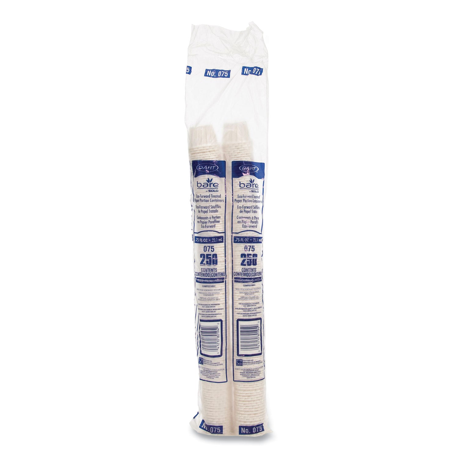 Paper Portion Cups, ProPlanet Seal, 0.75 oz, White, 250/Bag, 20 Bags/Carton -