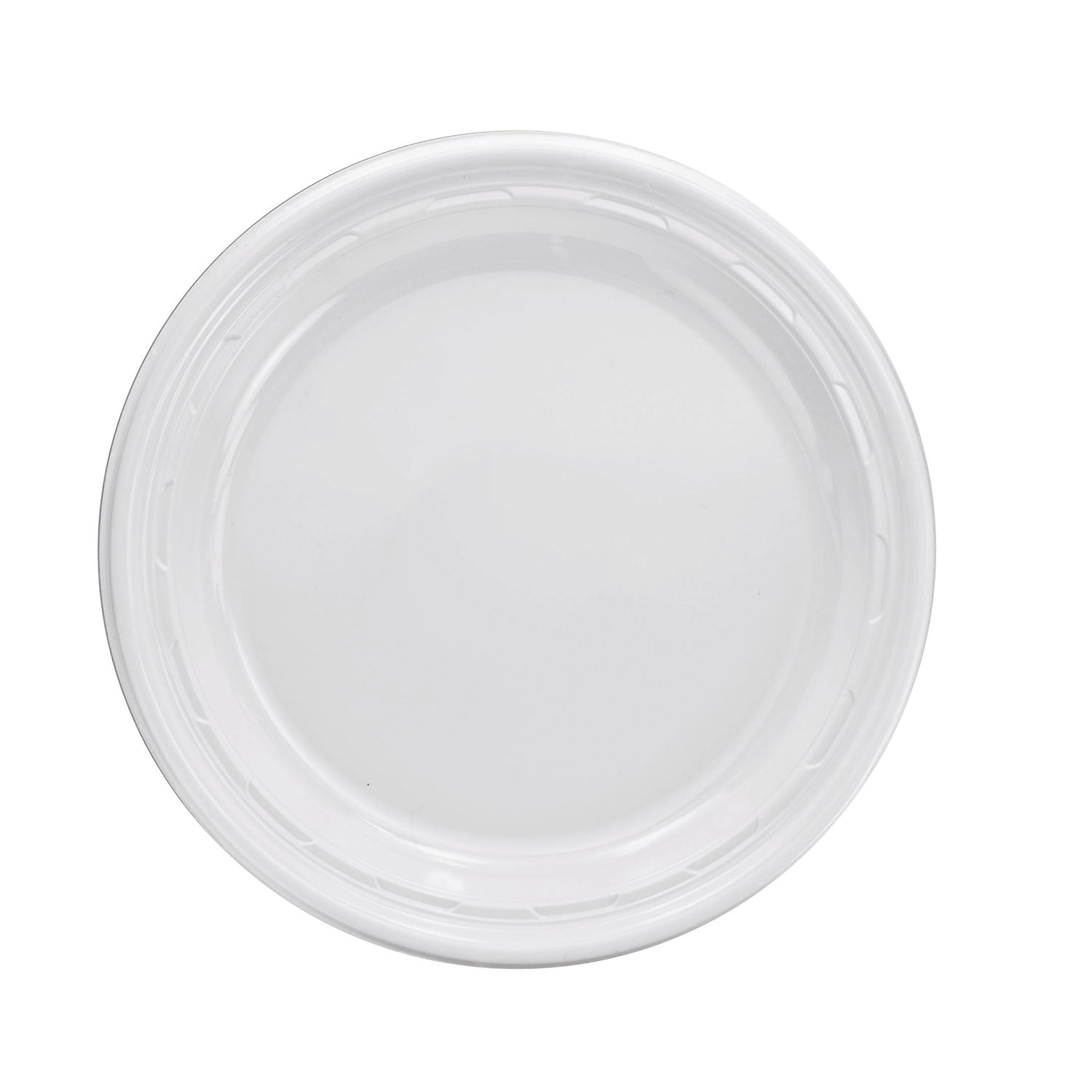 Famous Service Plastic Dinnerware, Plate, 9", White, 125/Pack, 4 Packs/Carton -