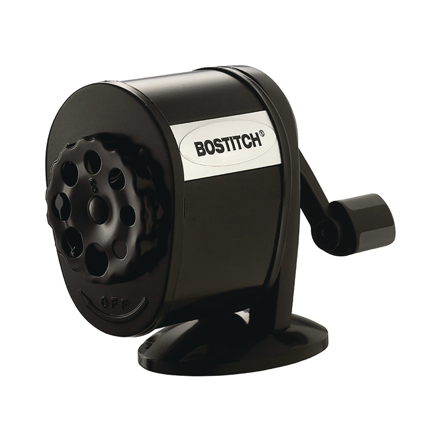 Metal Manual Pencil Sharpener, Manually-Powered, 5.44" x 2.69" x 4.33", Black -
