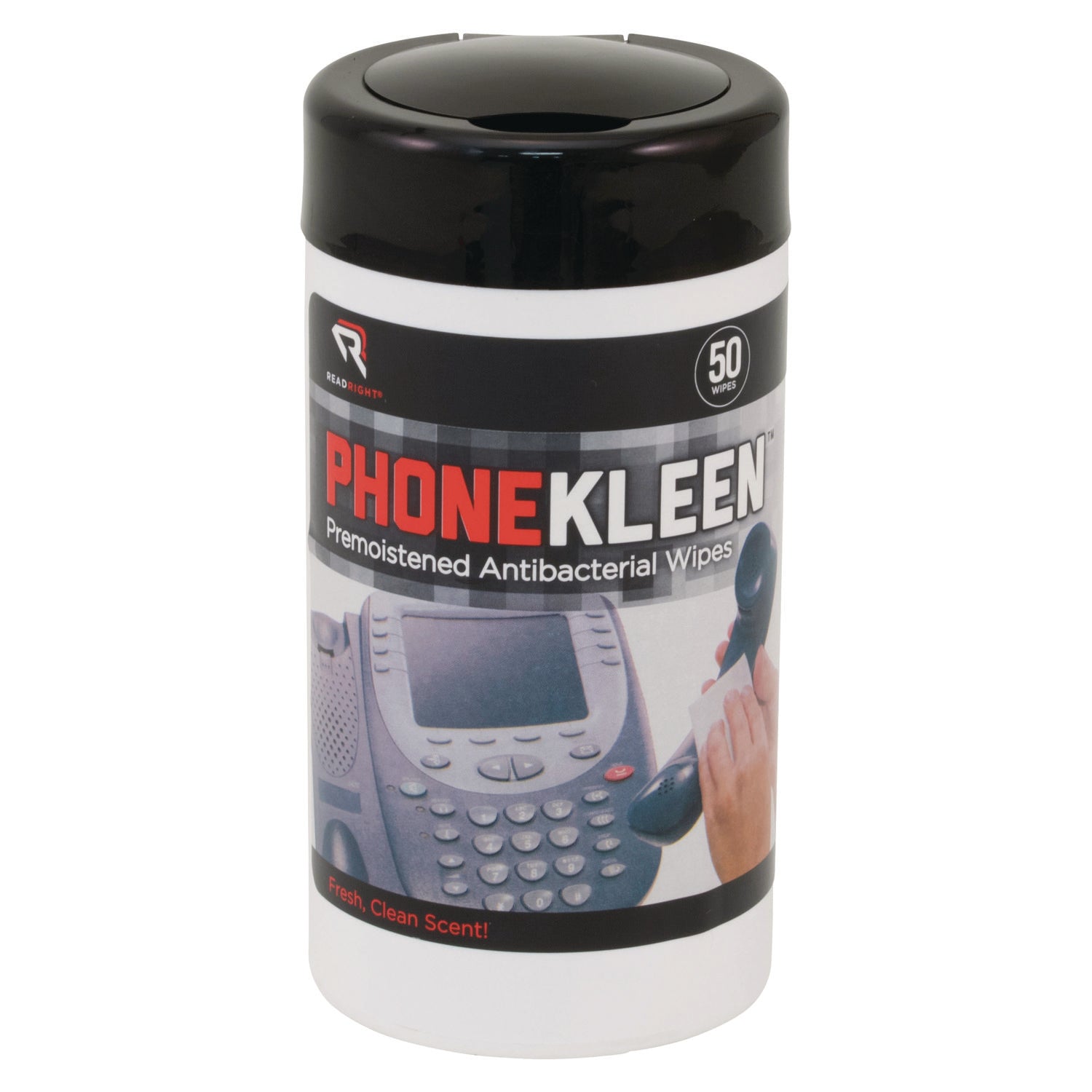 PhoneKleen Wet Wipes, Cloth, 5 x 5, 50/Tub -