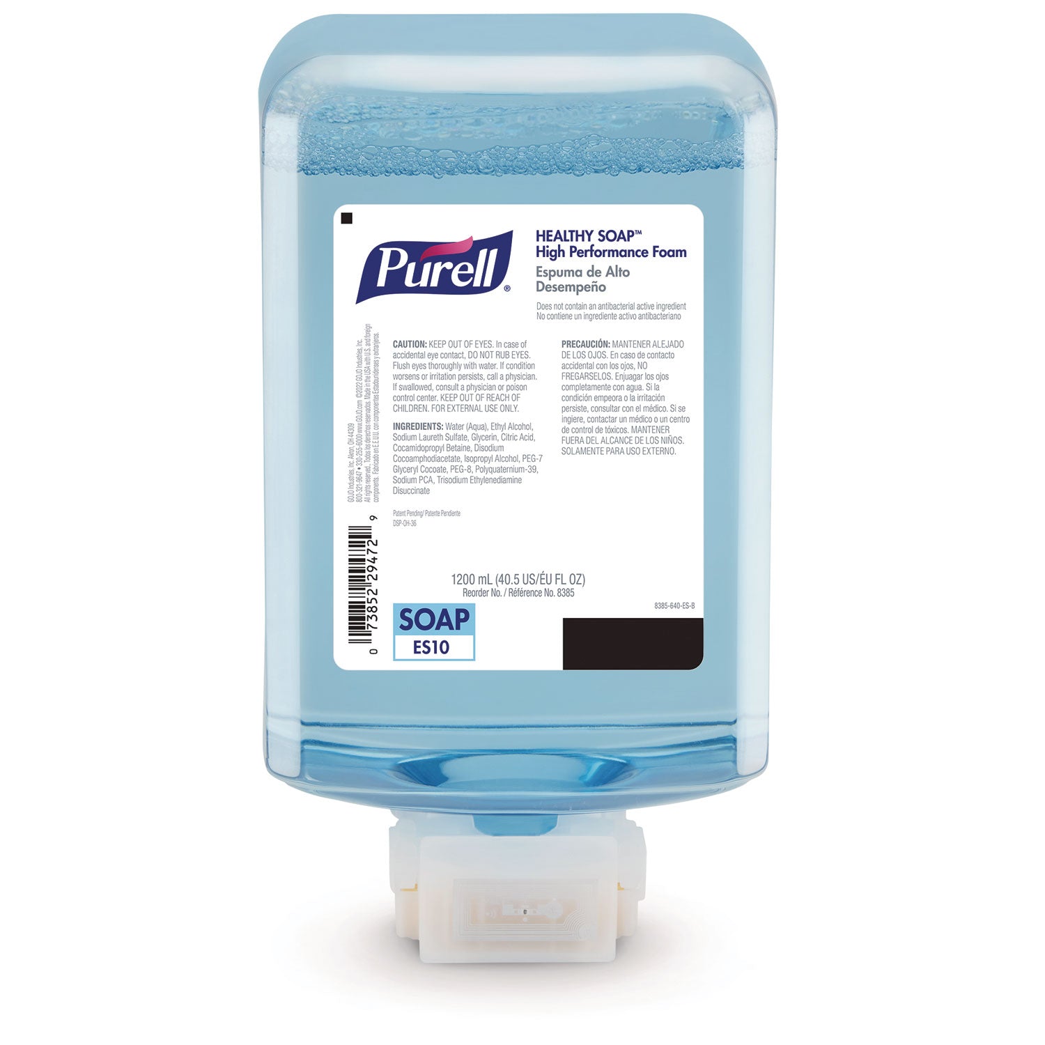 healthy-soap-with-clean-release-technology-fragrance-free-foam-for-es10-dispensers-1200-ml-refill-2-carton_goj838502ct - 2