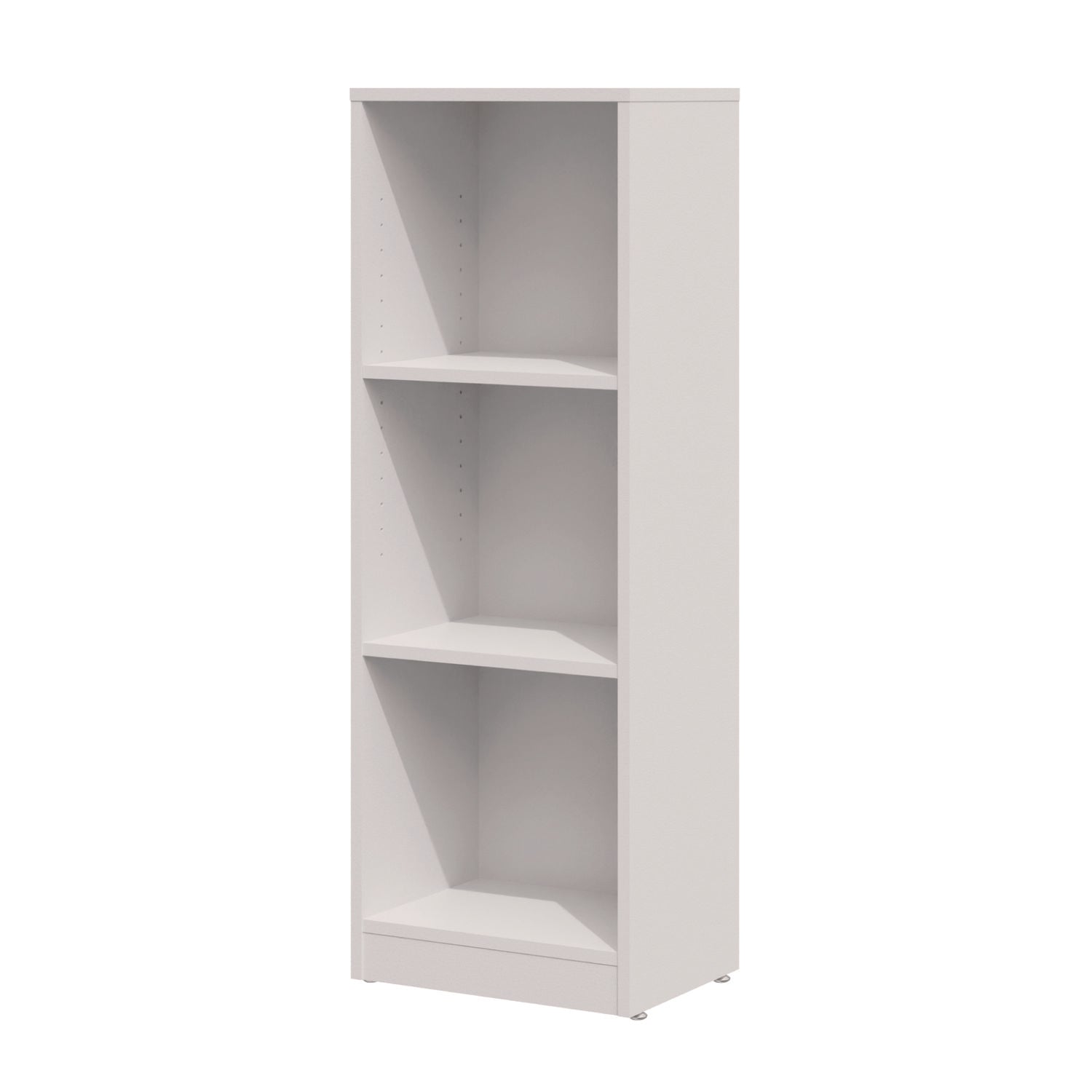 Three-Shelf Narrow-Footprint Bookcase, 15.75" x 11.42" x 44.33", White - 2