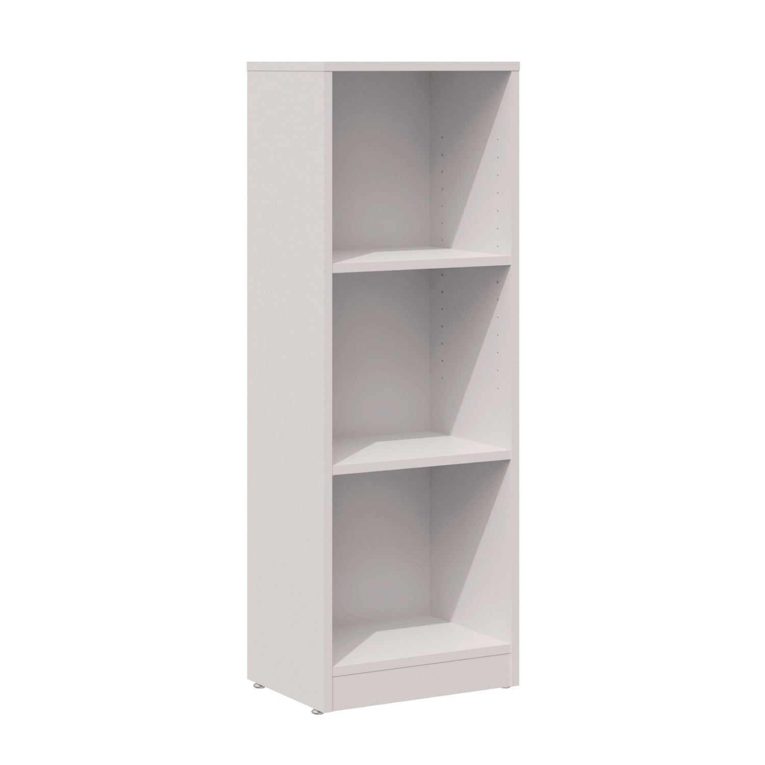 Three-Shelf Narrow-Footprint Bookcase, 15.75" x 11.42" x 44.33", White - 1