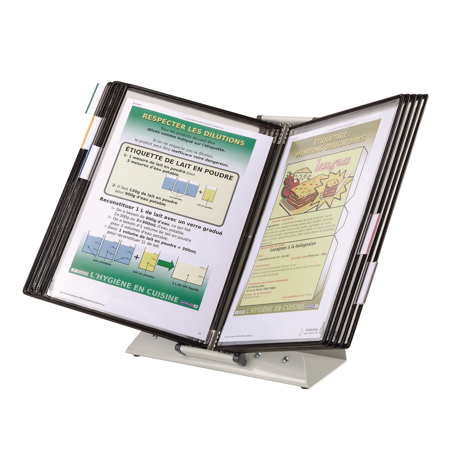 Desktop Reference Starter Set, 10 Antimicrobial Wire-Reinforced Pockets -