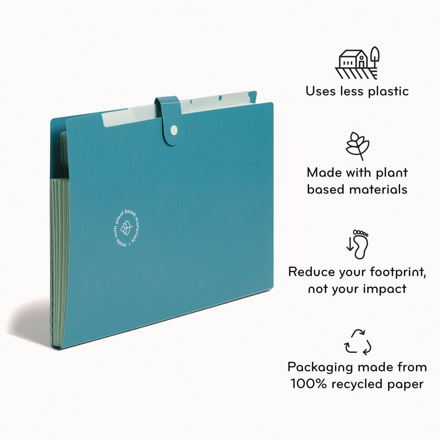 u-eco-six-pocket-expandable-folder-45-expansion-6-sections-snap-button-closure-1-6-cut-tabs-letter-size-3-pack_ubr6592u0112 - 2
