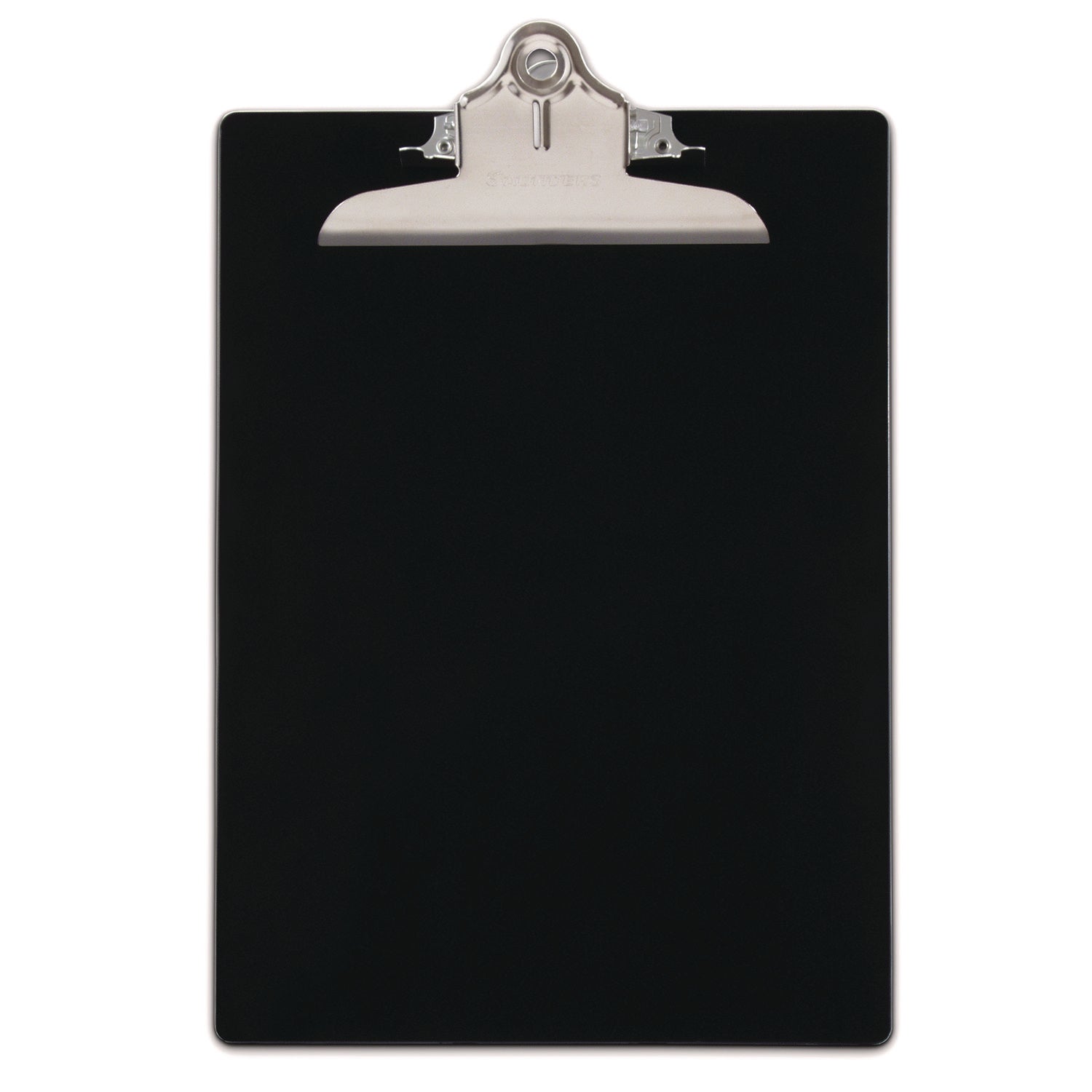 Recycled Plastic Clipboard with Ruler Edge, 1" Clip Capacity, Holds 8.5 x 11 Sheets, Black -
