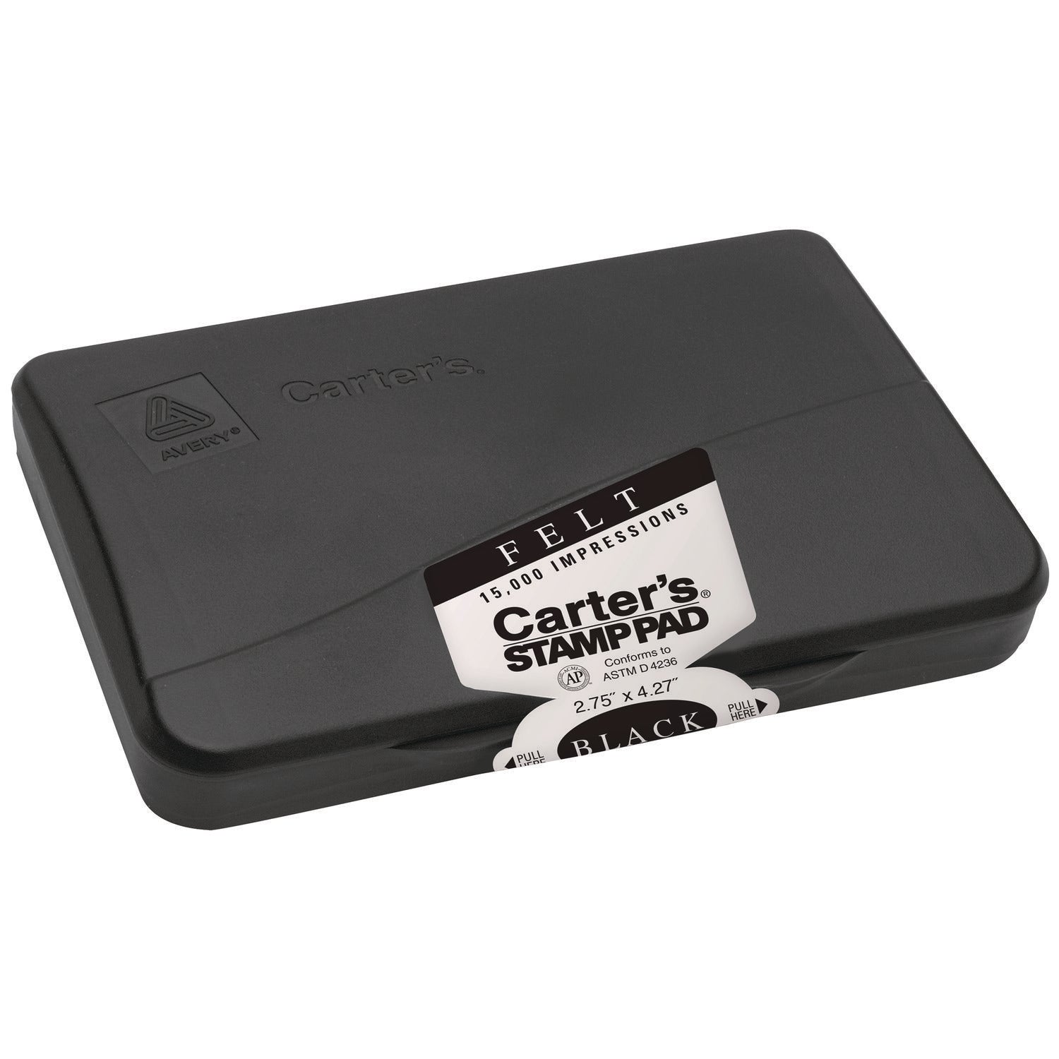 Pre-Inked Felt Stamp Pad, 4.2"5x 2.75", Black -