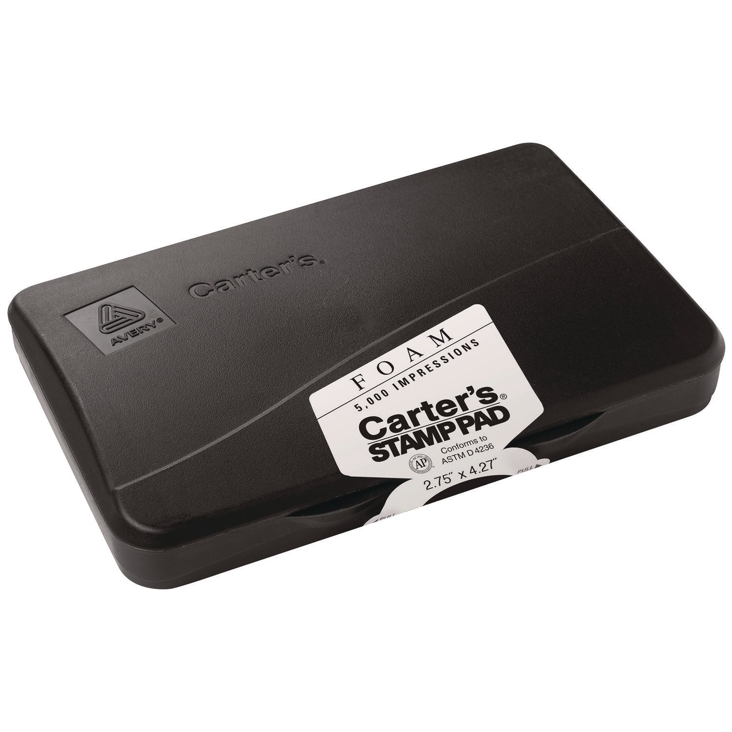 Pre-Inked Foam Stamp Pad, 4.25" x 2.75", Black -