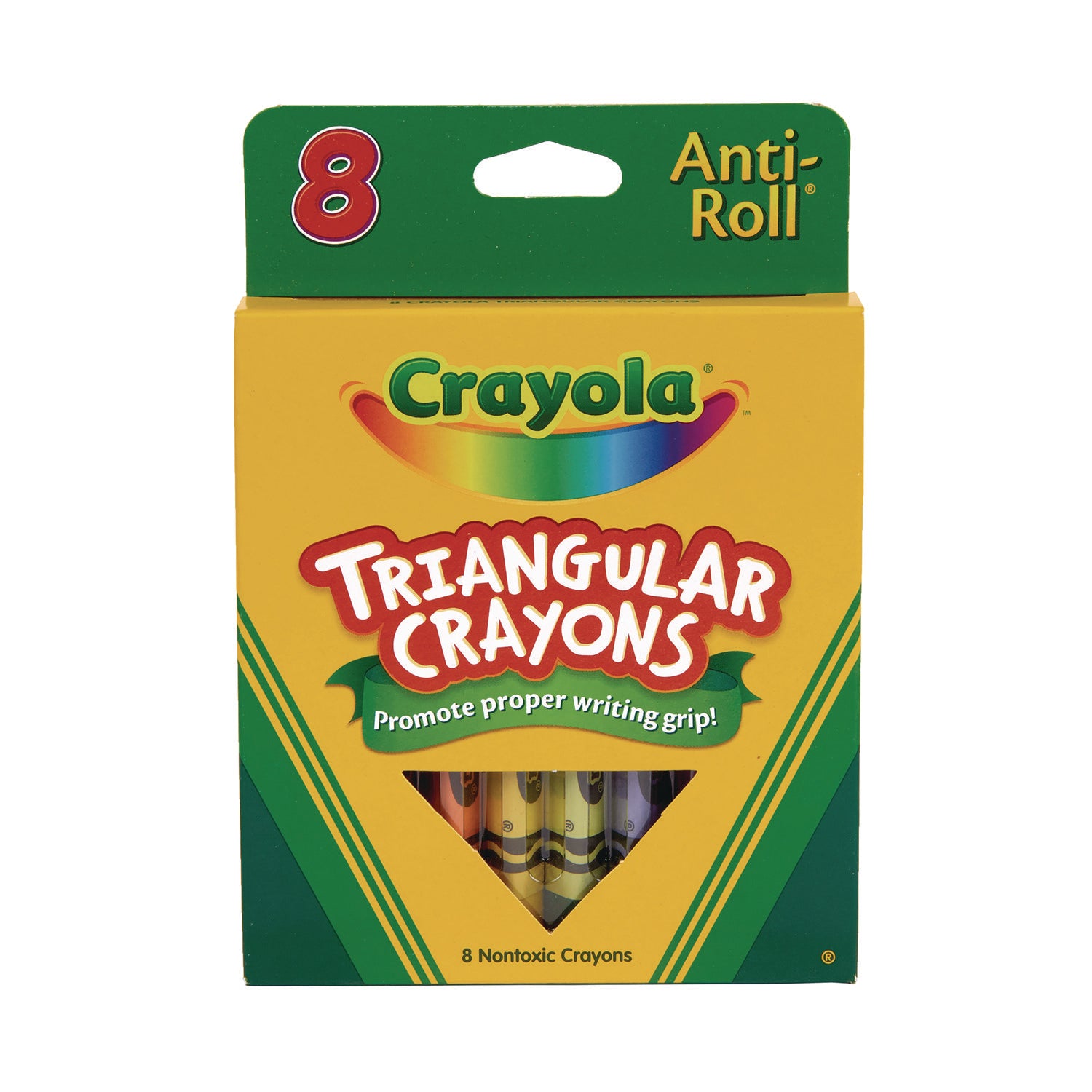 Triangular Crayons, 8 Colors/Box -