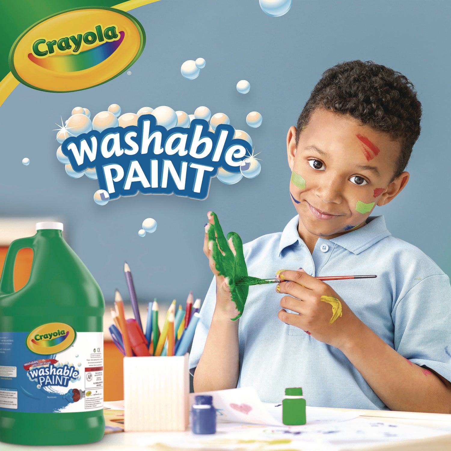 Artista II Washable Tempera Paint, Green, 16 oz Bottle -