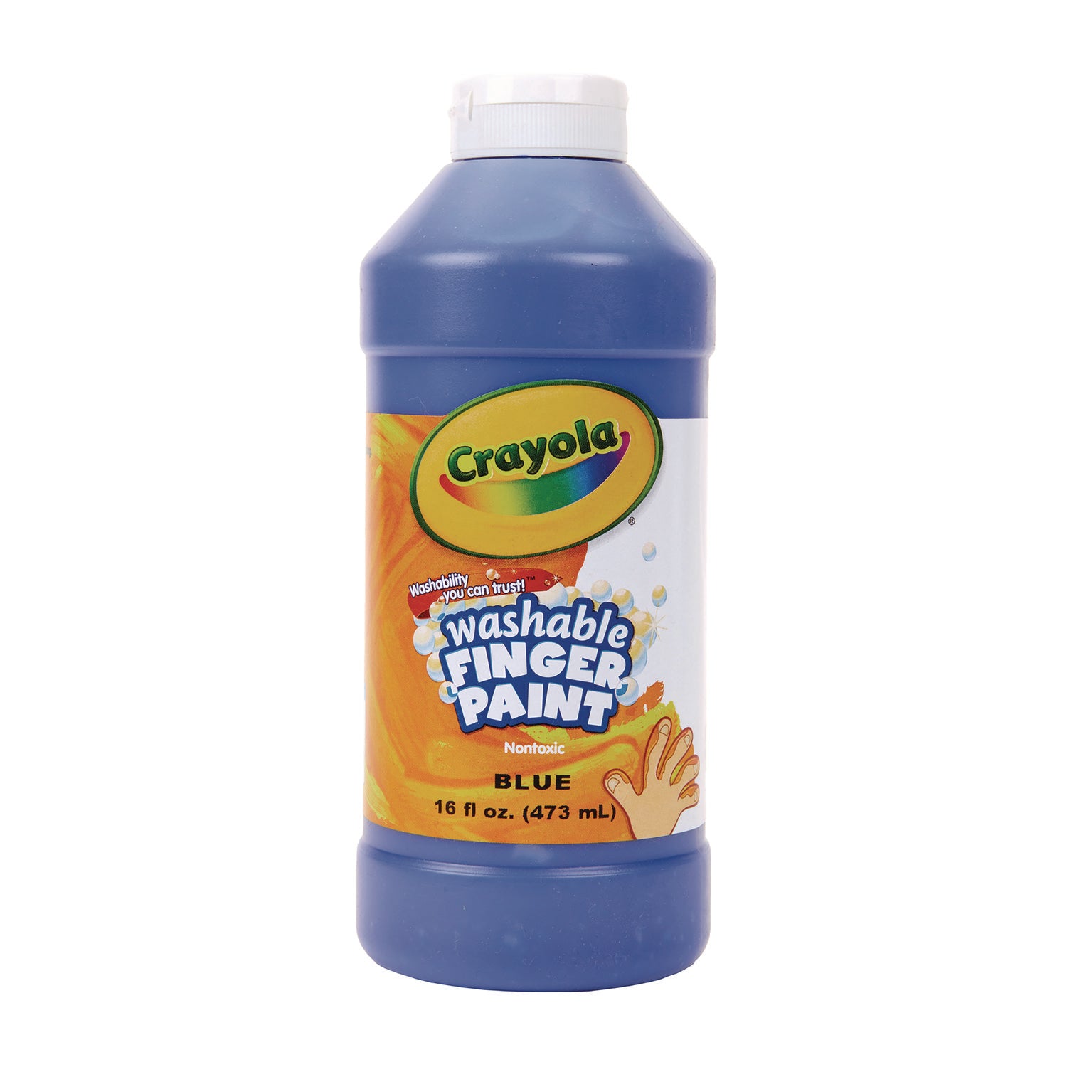 Washable Fingerpaint, Blue, 16 oz Bottle -