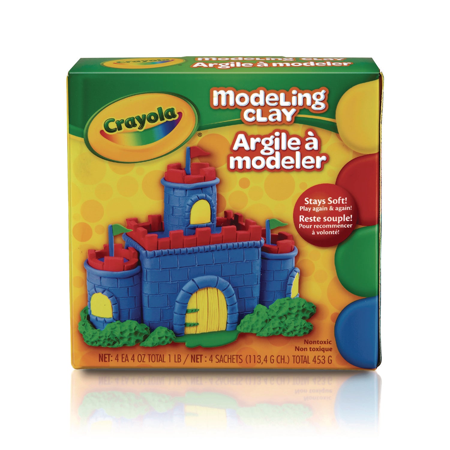 Modeling Clay Assortment, 4 oz of Each Color Blue/Green/Red/Yellow, 1 lb -
