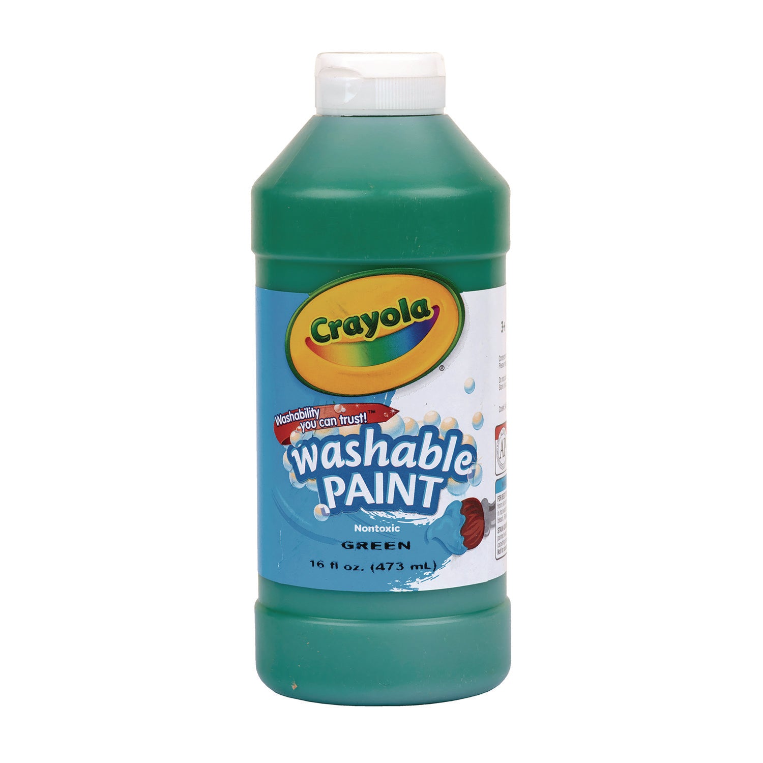 Washable Paint, Green, 16 oz Bottle -