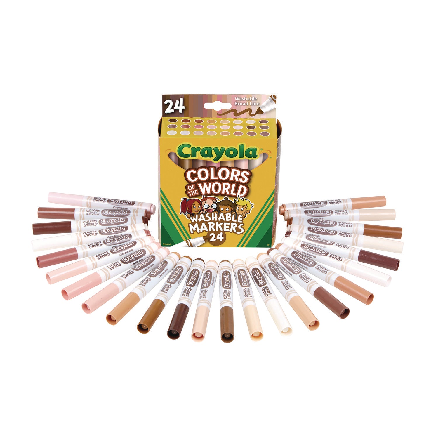colors-of-the-world-permanent-markers-broad-bullet-tip-assorted-colors-24-pack_cyo587802 - 1