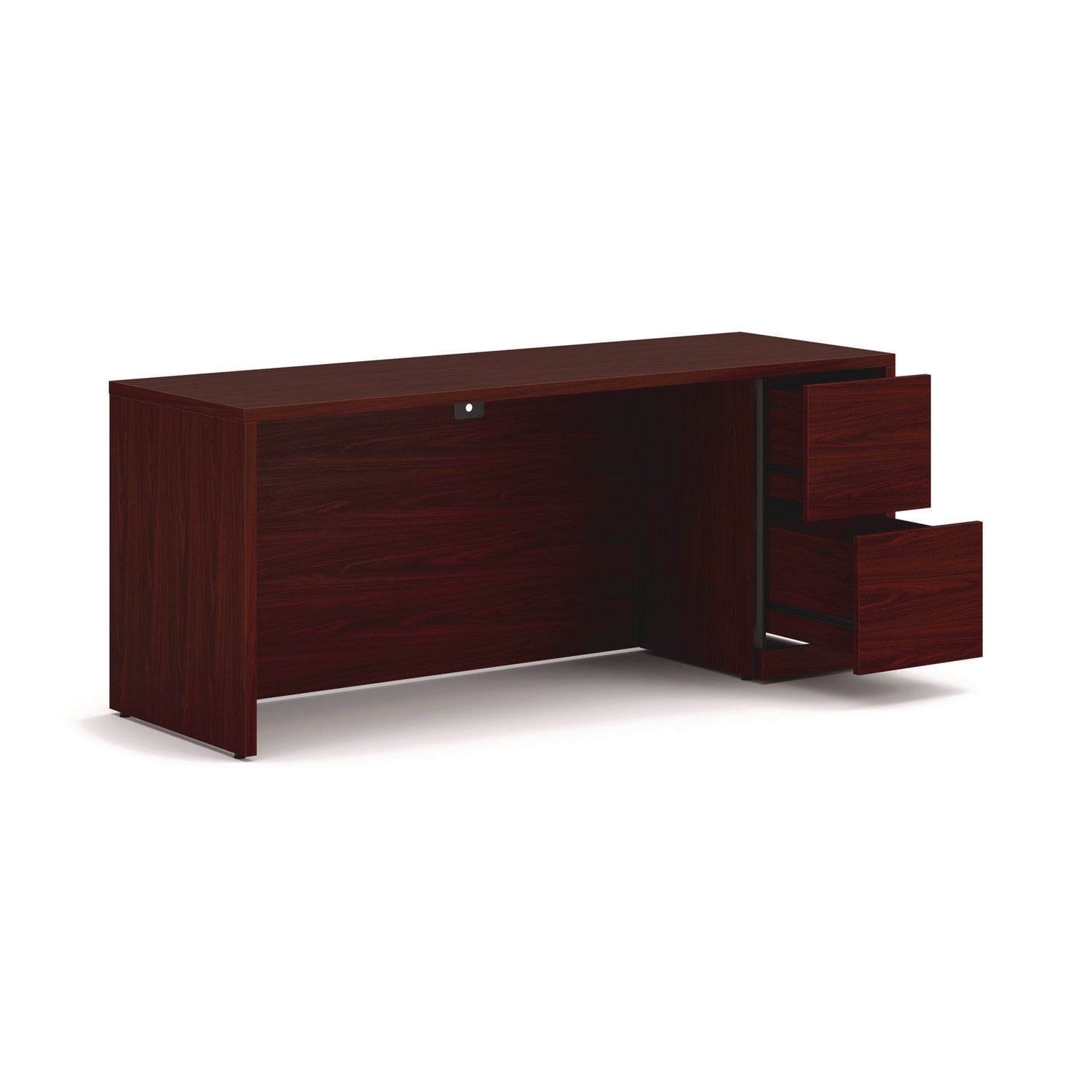 10500 Series Full-Height Right Pedestal Credenza, 72w x 24d x 29.5h, Mahogany -