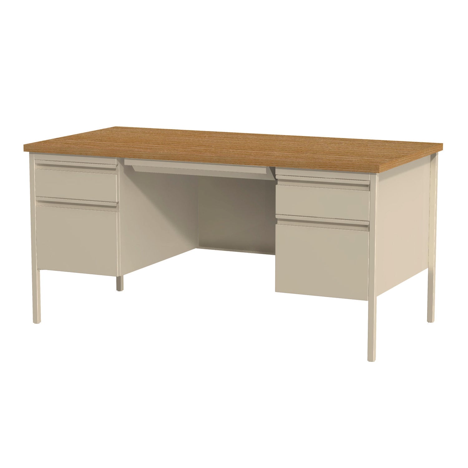 double-pedestal-steel-desk-60-x-30-x-295-cherry-putty-putty-legs_alehsd6030pc - 2