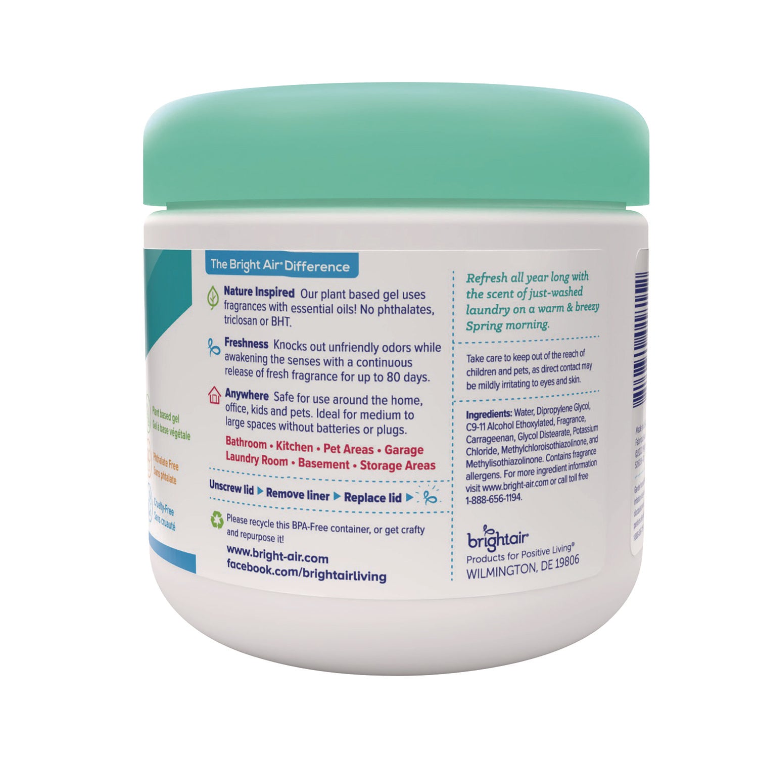 Bright Air Super Odor Eliminator Air Freshener - 14 fl oz (0.4 quart) - Linen & Spring Breeze - 90 Day - 1 Each - Cruelty-free, Phthalate-free, Triclosan-free, BHT Free - 2