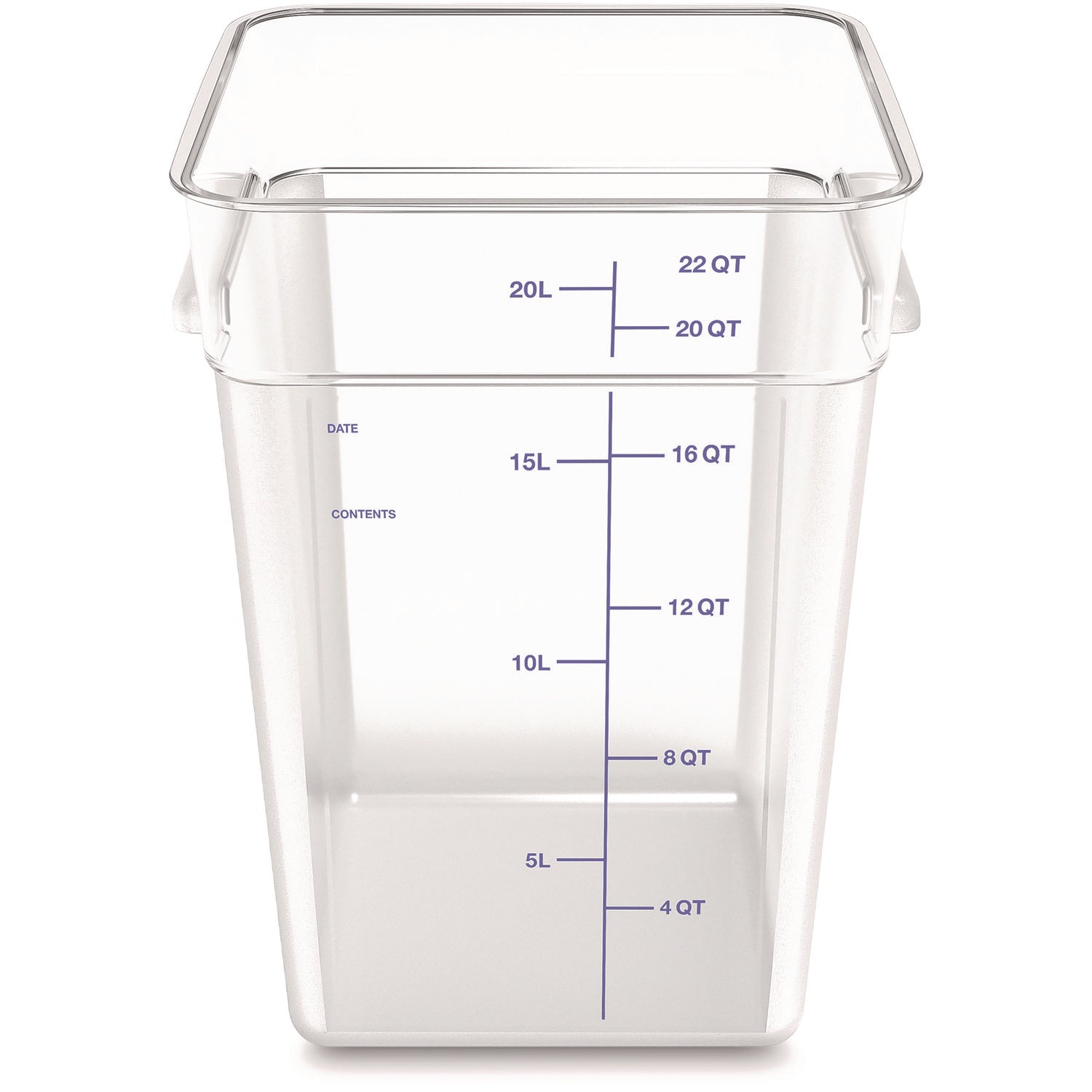 squares-polycarbonate-food-storage-container-22-qt-11-13-x-1113-x-1572-clear-plastic_cfs1195607 - 2
