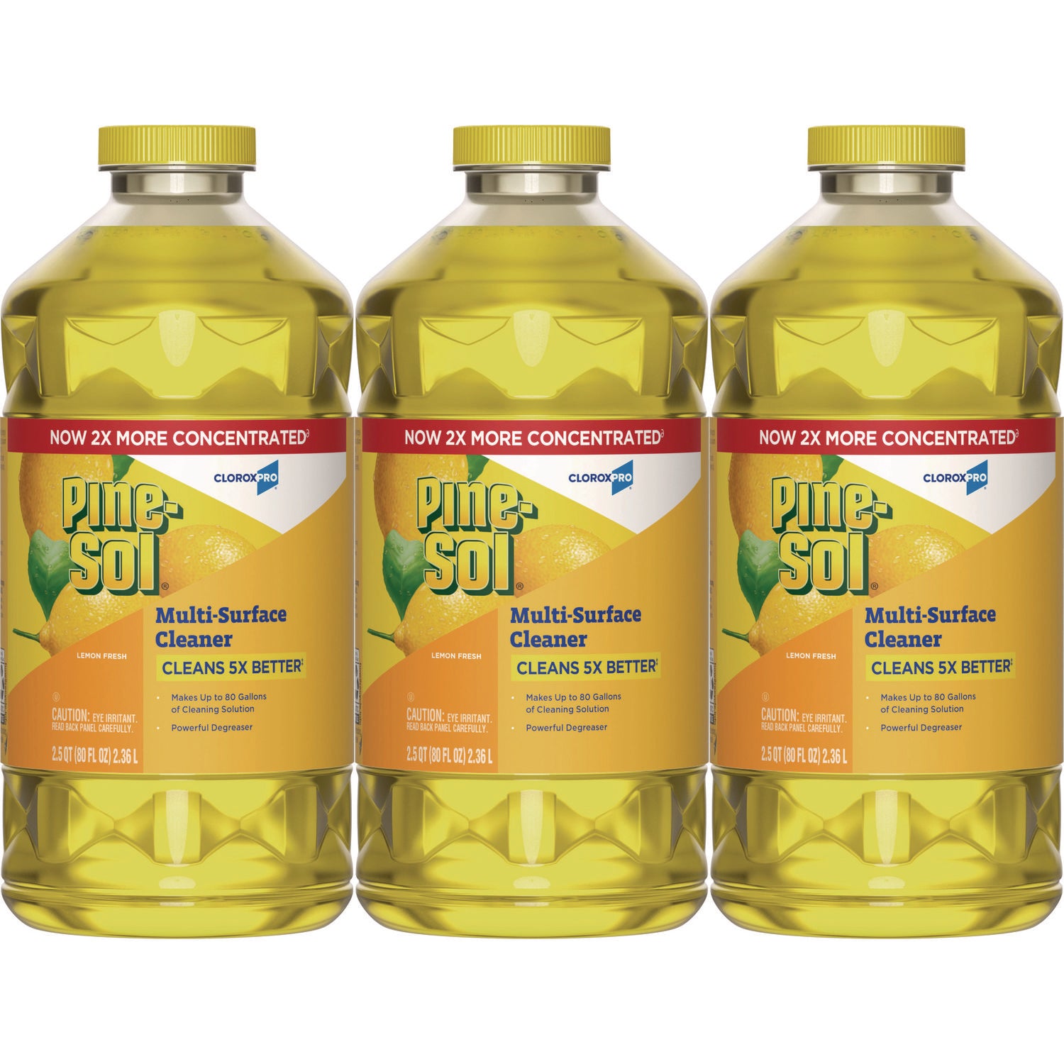 cloroxpro-multi-surface-cleaner-concentrated-lemon-fresh-scent-80-oz-bottle-3-carton_clo60607ct - 1