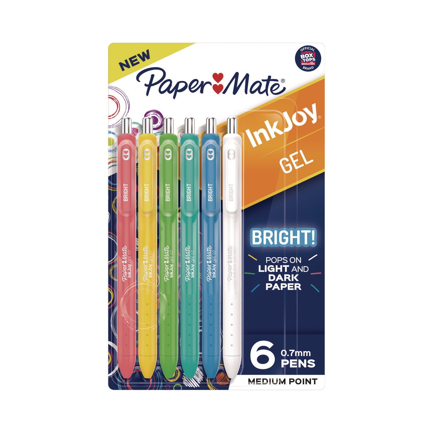 inkjoy-gel-bright-retractable-pen-medium-07-mm-assorted-ink-barrel-colors-6-pack_pap2173765 - 1