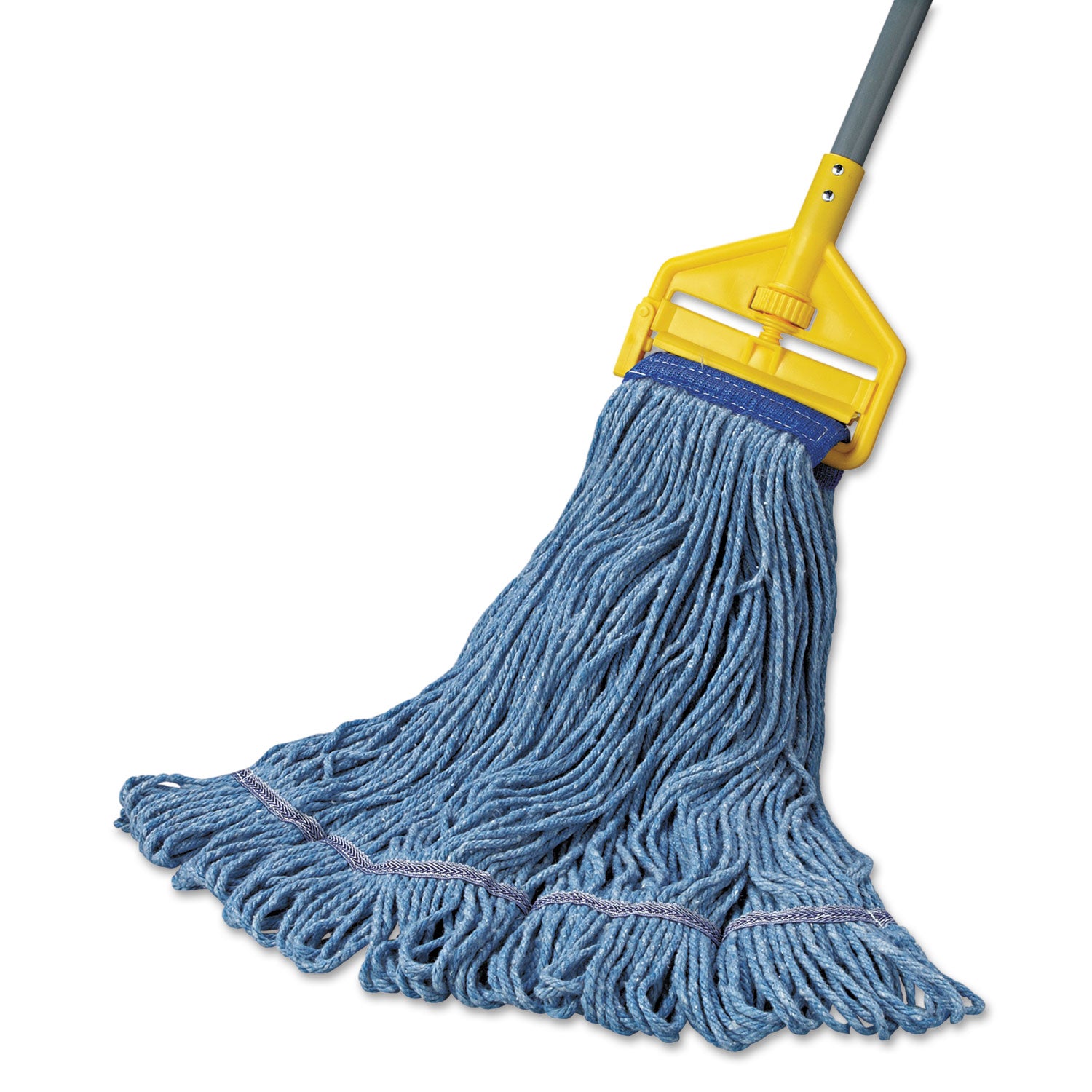 Super Loop Wet Mop Head, Cotton/Synthetic Fiber, 5" Headband, X-Large Size, Blue, 12/Carton -