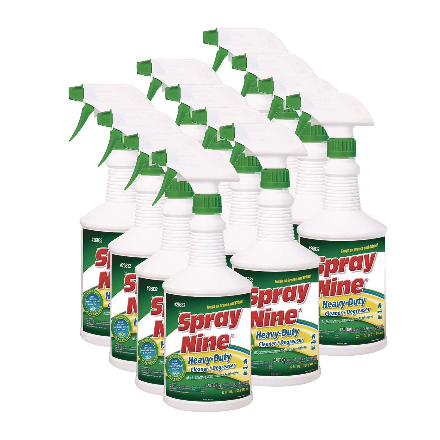 Heavy Duty Cleaner/Degreaser/Disinfectant, Citrus Scent, 32 oz, Trigger Spray Bottle, 12/Carton -
