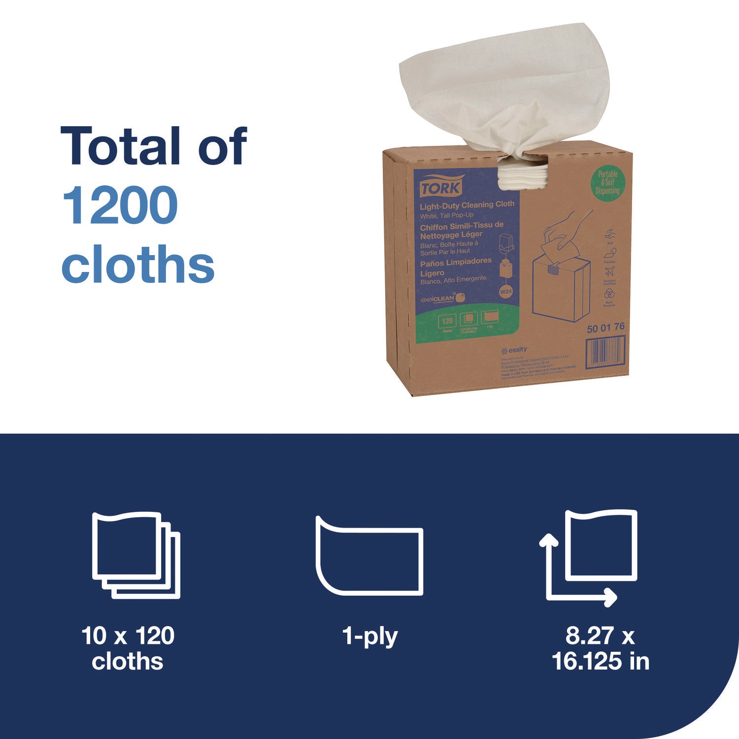 light-duty-cleaning-cloth-pop-up-box-1-ply-83-x-161-white-120-cloths-pack-10-packs-carton_trk500176 - 2