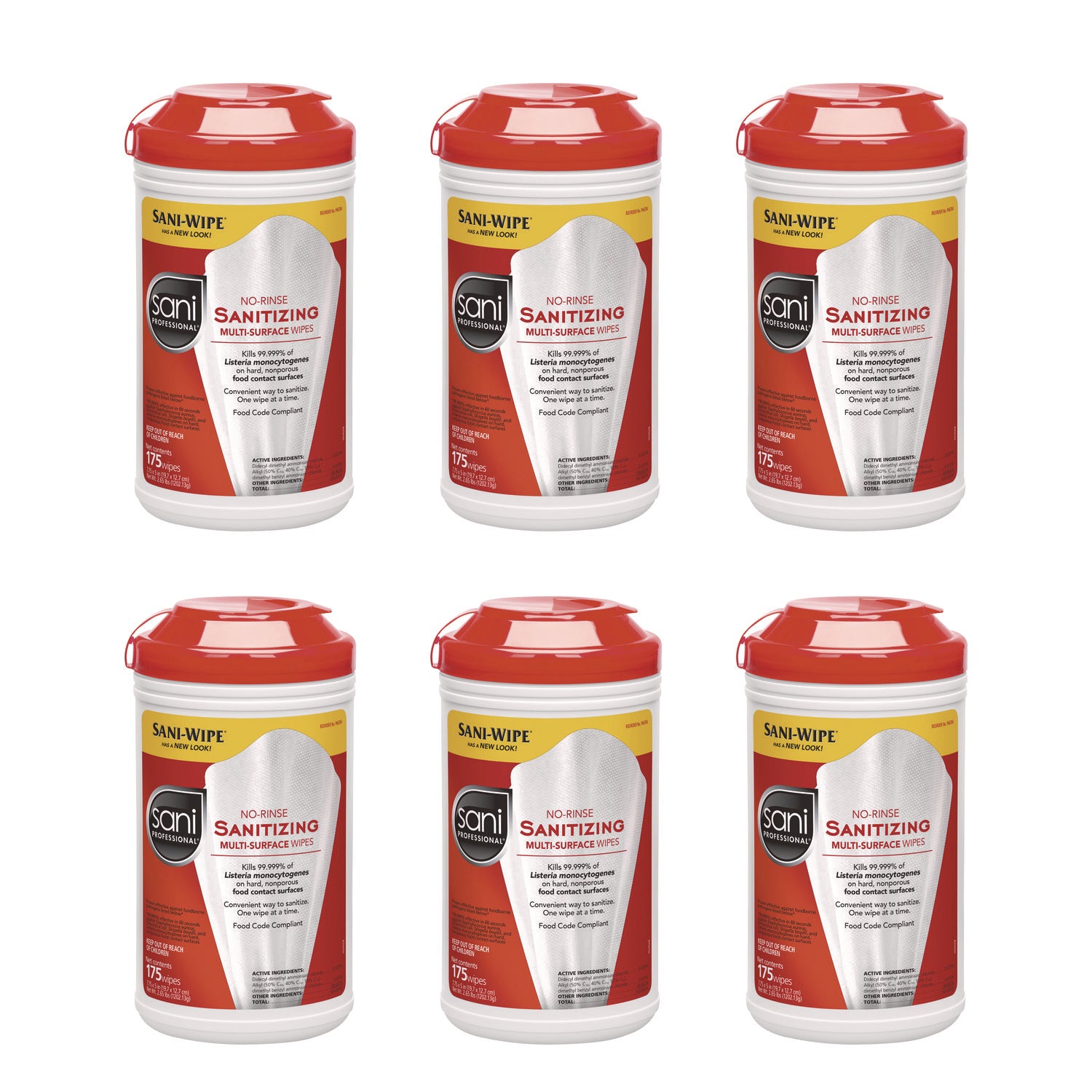no-rinse-sanitizing-multi-surface-wipes-unscented-white-175-container-6-carton_nicp66784 - 1
