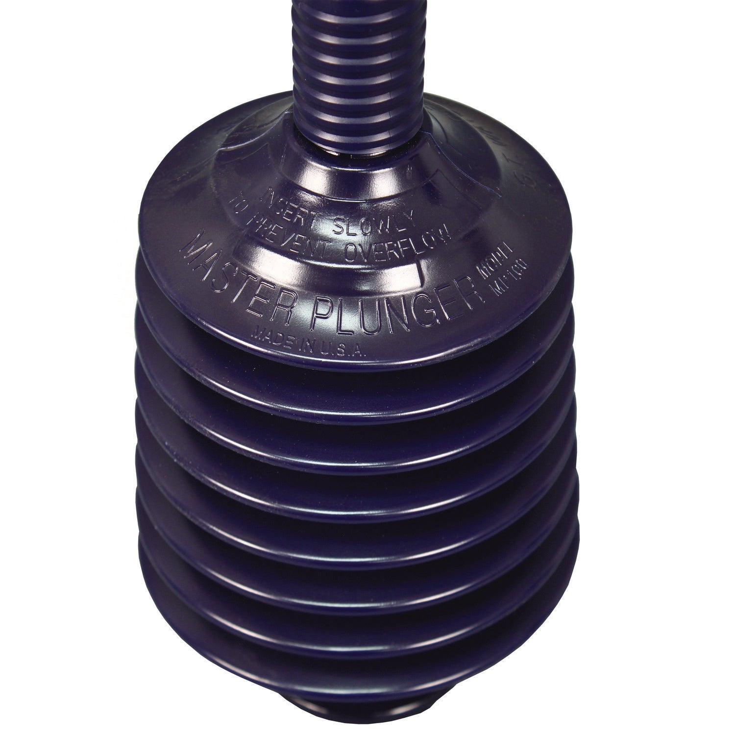 Deluxe Professional Plunger, 11.2" Polyethylene Handle, 6" dia -
