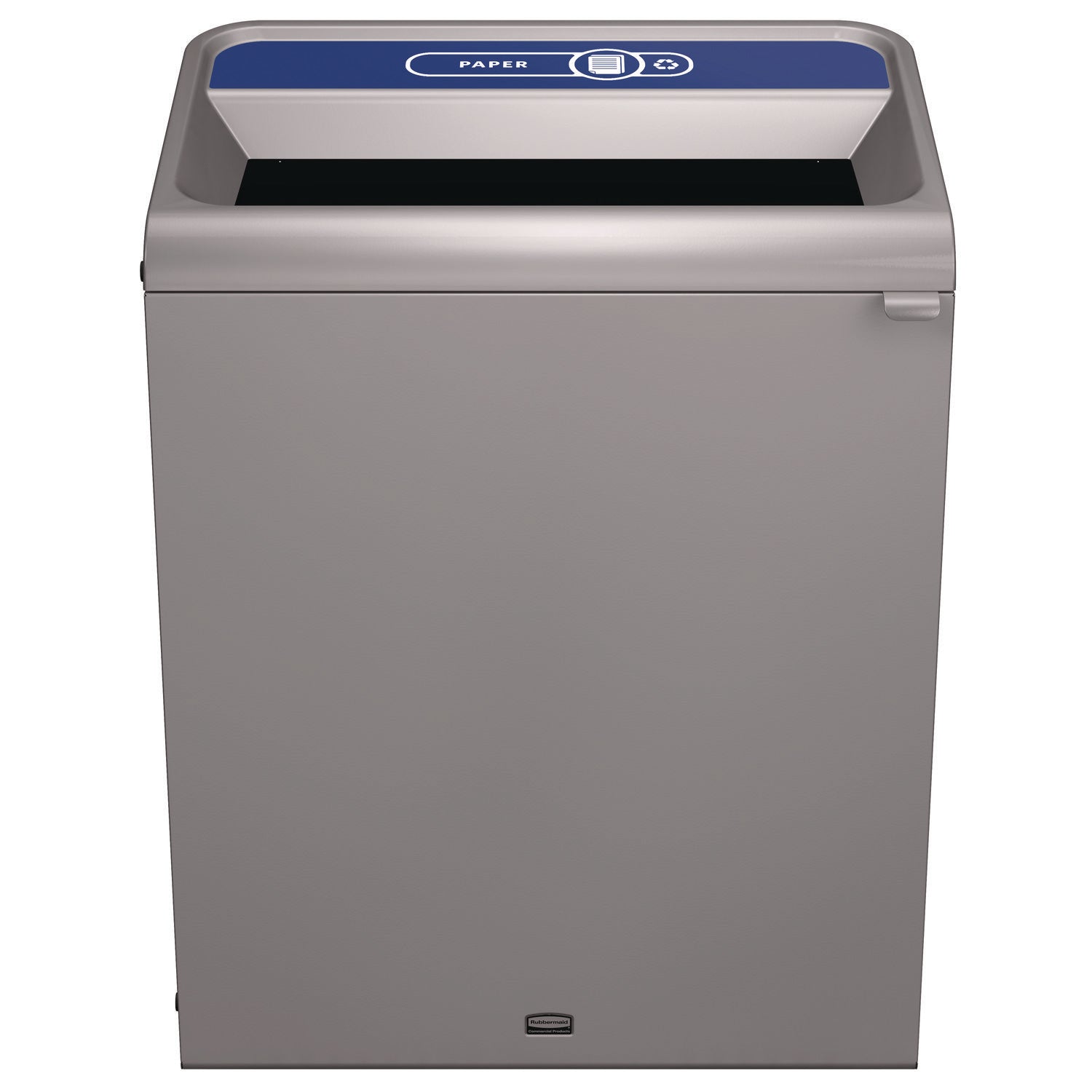 Configure Indoor Recycling Waste Receptacle, Mixed Recycling, 33 gal, Metal, Gray - 2