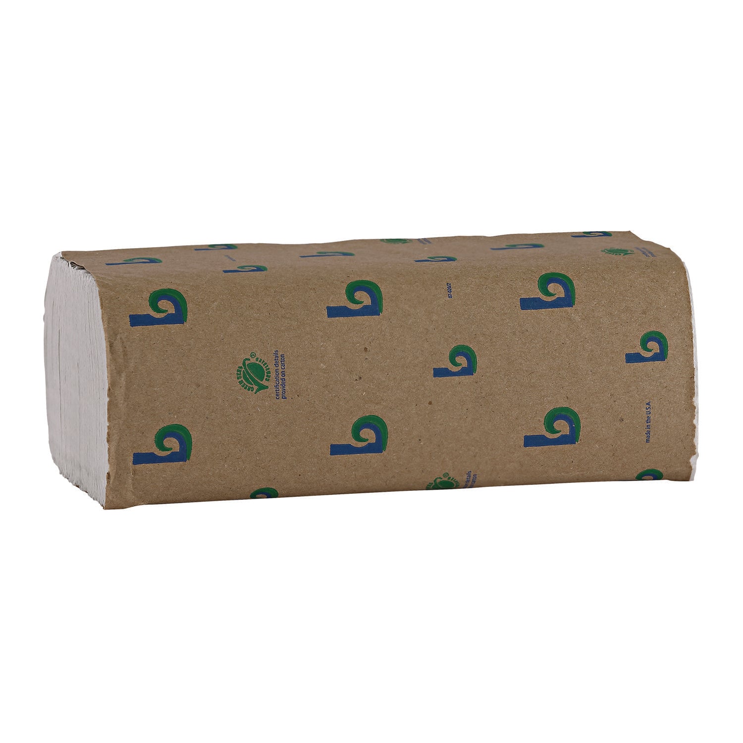 Boardwalk Green Multifold Towels, 1-Ply, 9.3 x 9.5, Natural White, 250/Pack, 16 Packs/Carton - 2