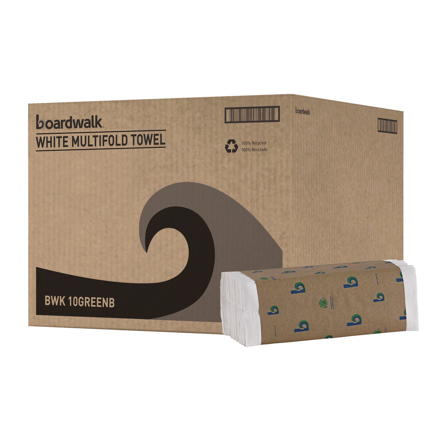 Boardwalk Green C-Fold Towels, 1-Ply, 10.13 x 12.75, Natural White, 150/Pack, 16 Packs/Carton - 1