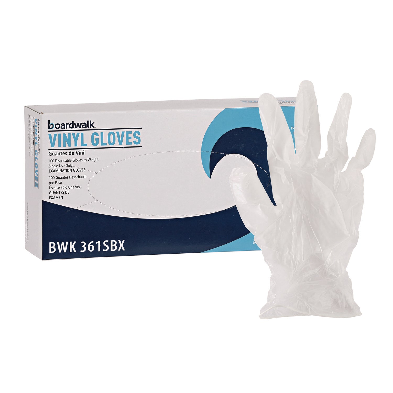 Exam Vinyl Gloves, Powder/Latex-Free, 3 3/5 mil, Clear, Small, 100/Box - 1