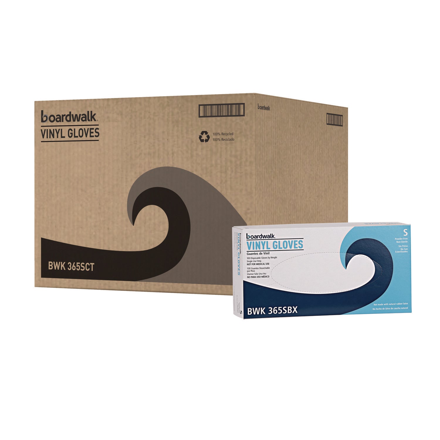 General Purpose Vinyl Gloves, Powder/Latex-Free, 2.6 mil, Small, Clear, 100/Box, 10 Boxes/Carton - 1